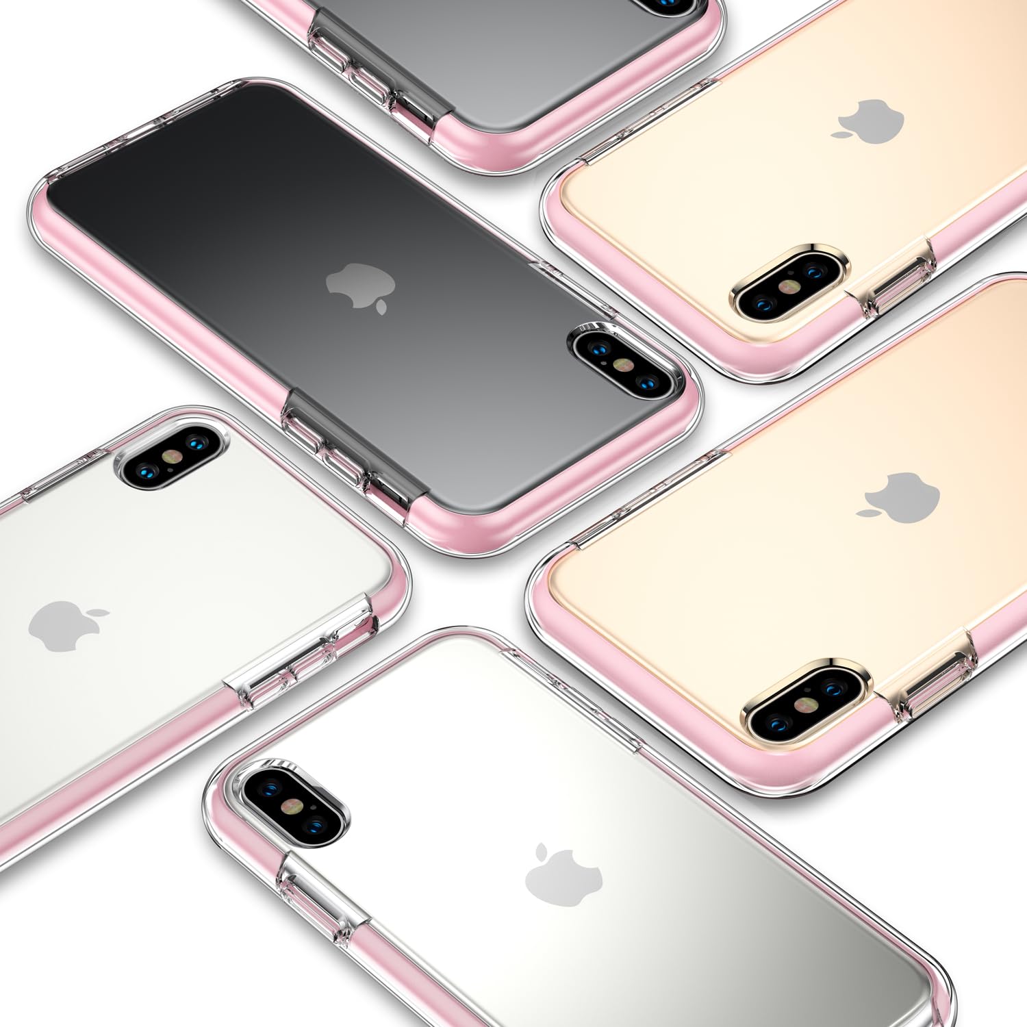 COOLQO iPhone Xs Max Case 6.5 Inch with 2 Tempered Glass Screen Protectors - Clear 360 Full Body Protection Shockproof Silicone Phone Cover (Pink) - Perfect for Everyday Use, Travel & Outdoor Activities