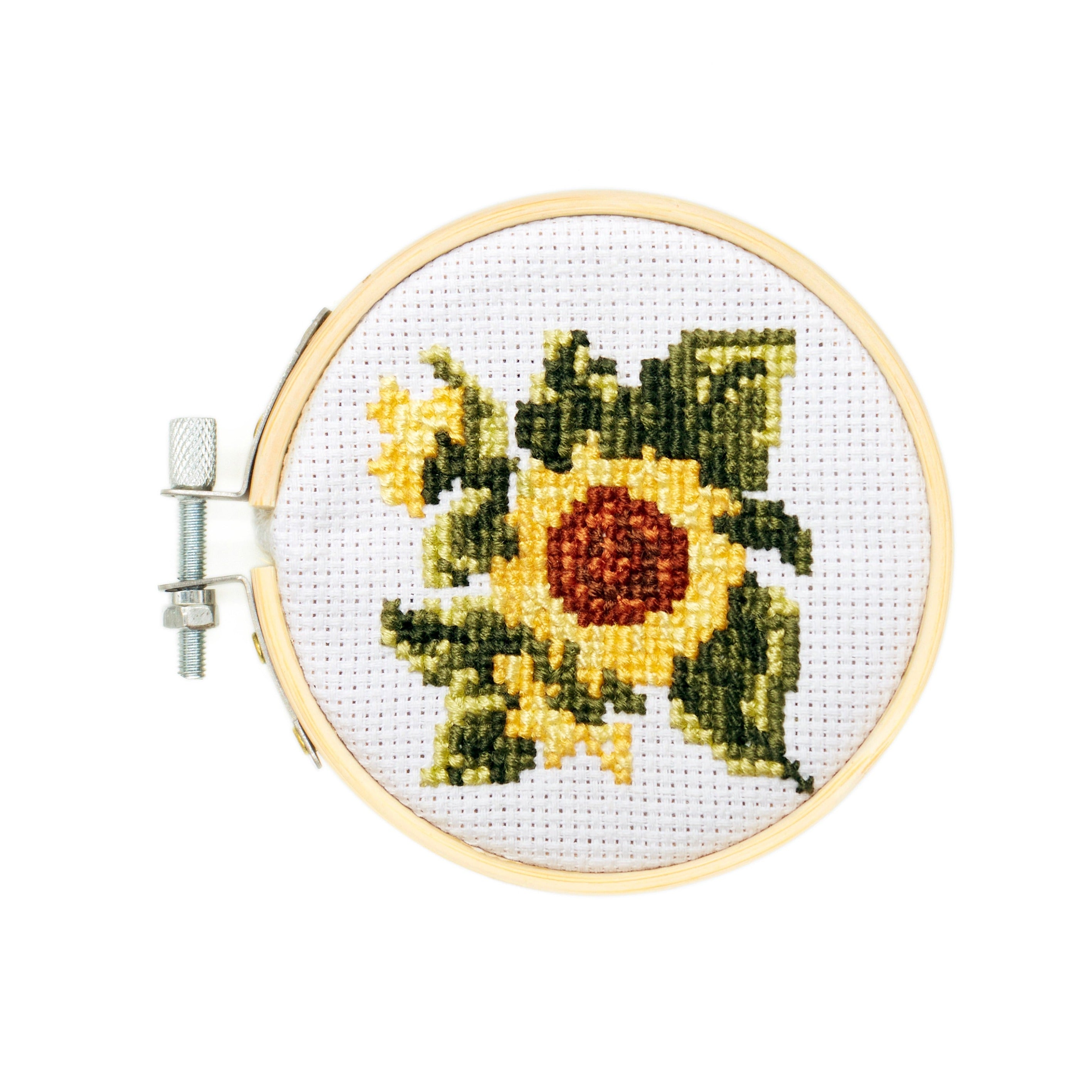 Sunflower Mini Cross Stitch Embroidery Kit for Beginners - DIY Floral Embroidery Craft Set with Pattern, Thread & Needle - Perfect for Home Decor, Gifts & Relaxation