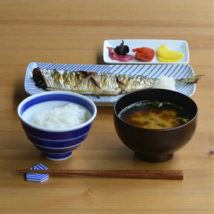 Premium Japanese Hasami Yaki Ceramic Plates Set of 2 - Handcrafted Striped Design for Dining & Serving | Elegant Tableware for Restaurants, Home Decor & Gift Giving