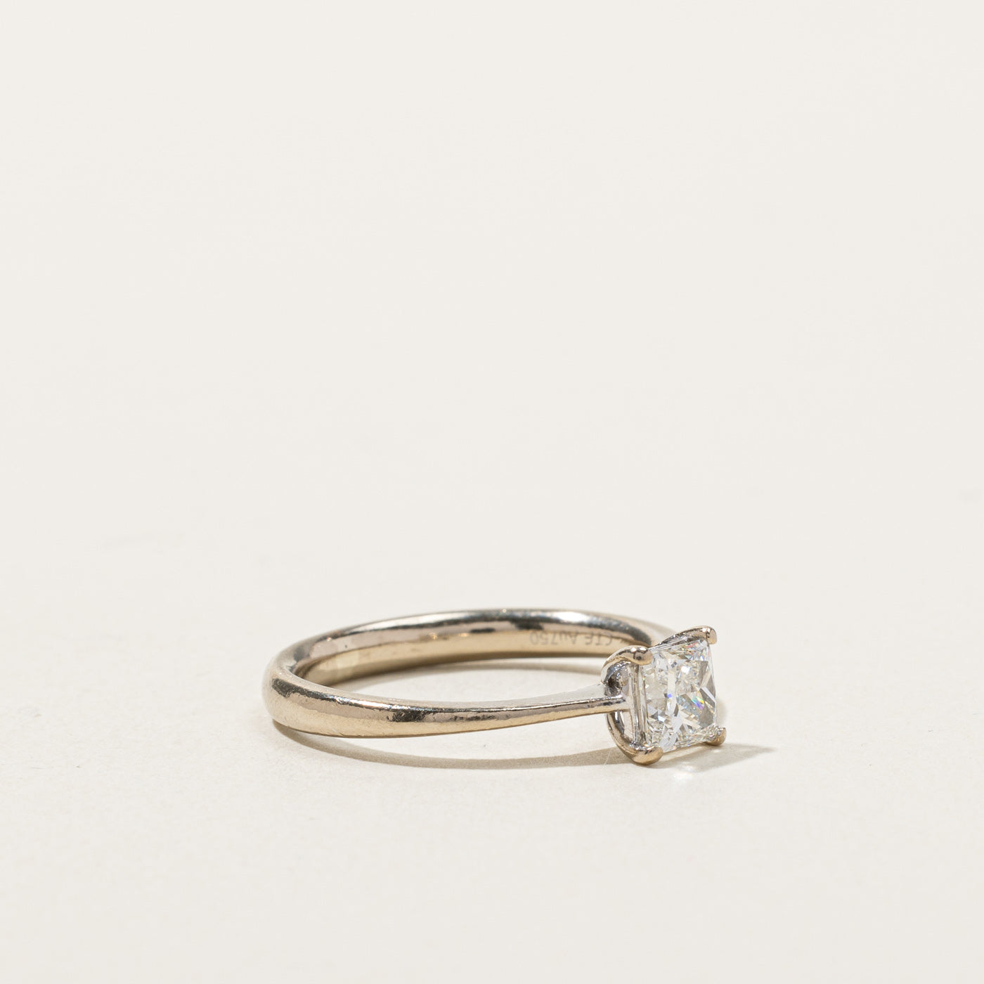 Solitaire Princess Cut Diamond Ring 0.54ct SI1 G Color Size 5.5 - Elegant Engagement Wedding Jewelry Gift for Her