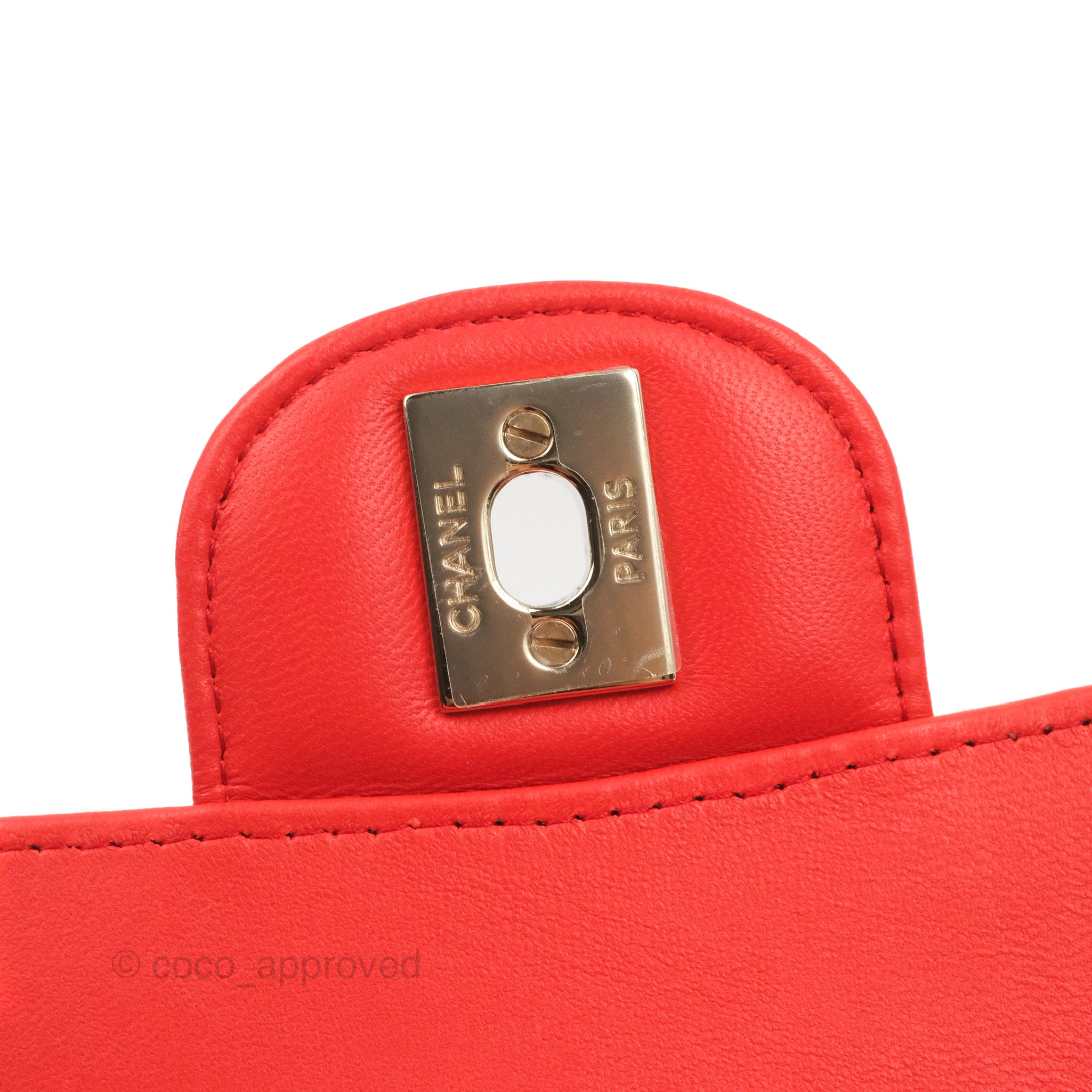 Chanel Classic Medium Flap Bag - Chevron Red Lambskin Leather with Gold Hardware | Luxury Designer Handbag for Women | Perfect for Date Night, Parties & Special Occasions