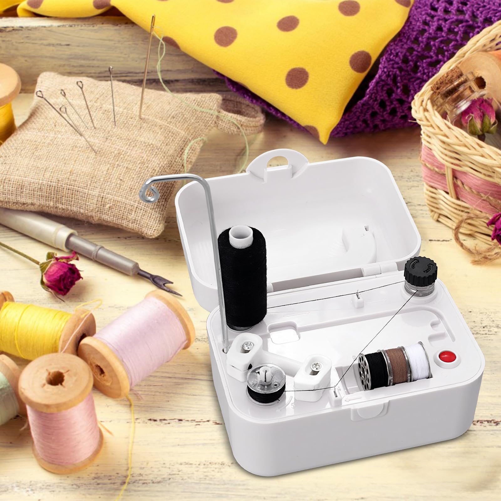 Automatic Electric Bobbin Winder Machine - USB/Battery Powered Portable Sewing Tool with Handle for Quilting, Embroidery & DIY Crafts | Perfect for Home Sewing Projects & Professional Tailors
