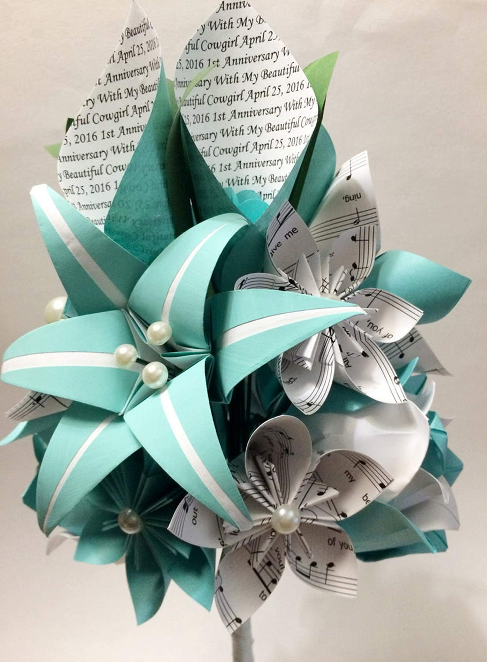 Handmade Calla Lily Paper Bouquet - Unique Origami Anniversary Gift for Her | Personalized Paper Rose Flower Arrangement | Perfect for Weddings, Anniversaries & Home Decor