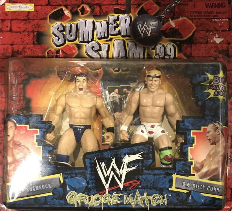 Vintage 1999 WWF Jakks Pacific Grudge Match Wrestling Figure - Ken Shamrock vs. B.A. Billy Gunn | Collectible Action Figure for Wrestling Fans & Nostalgic Collectors | Perfect for Display, Play, and WWF Memorabilia Collections