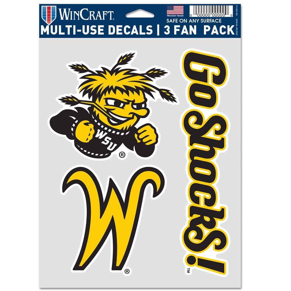 Wichita State Shockers 3-Pack Fan Decals - Premium Vinyl Stickers for Cars, Laptops & Windows - Show Your School Spirit Anywhere!
