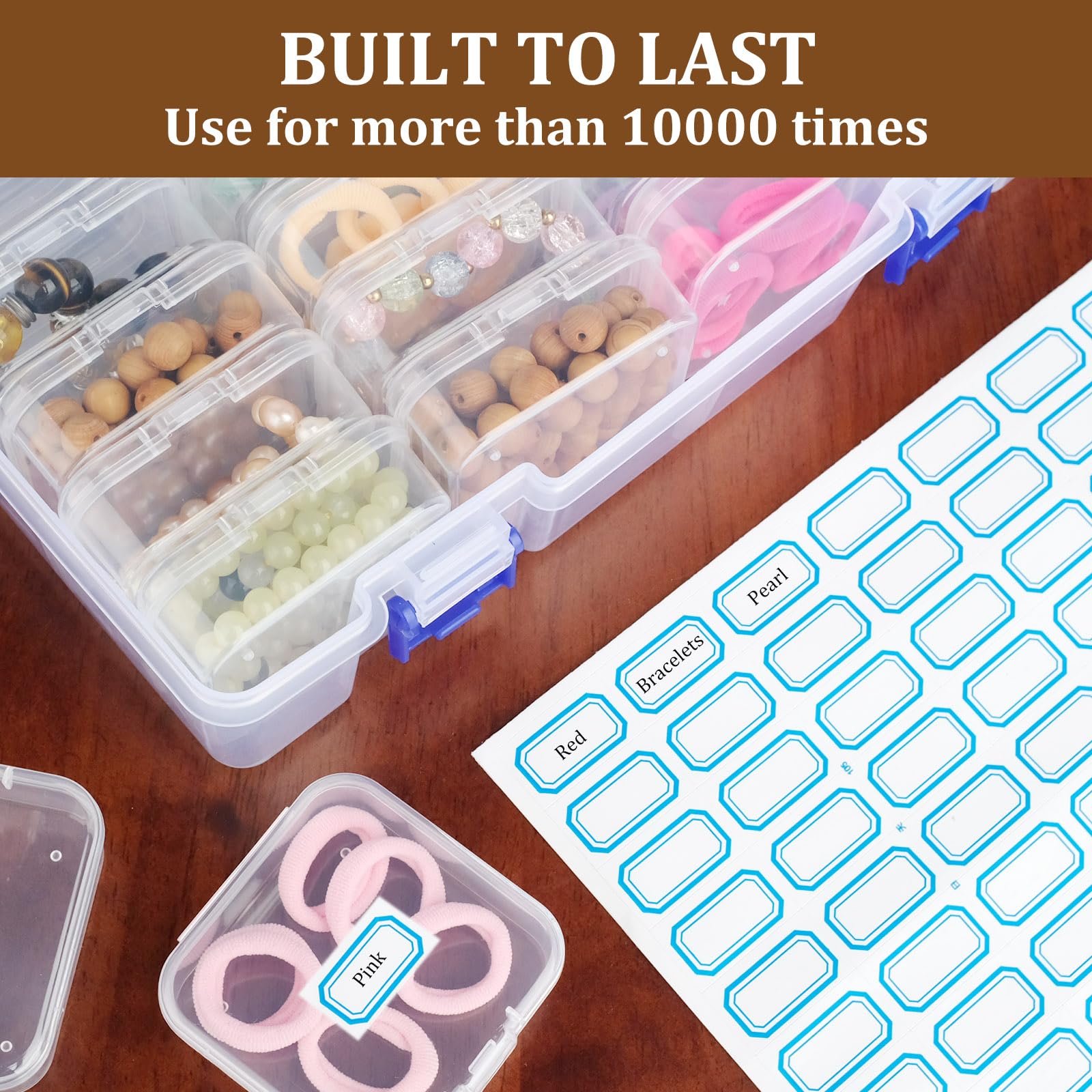 28Pcs Clear Bead Organizer Box with 1 Storage Case & Labels - Small Plastic Jewelry Storage Containers for DIY Crafts, Beading Supplies, Sewing Accessories - Perfect for Home Crafting, Jewelry Making & Travel Organization