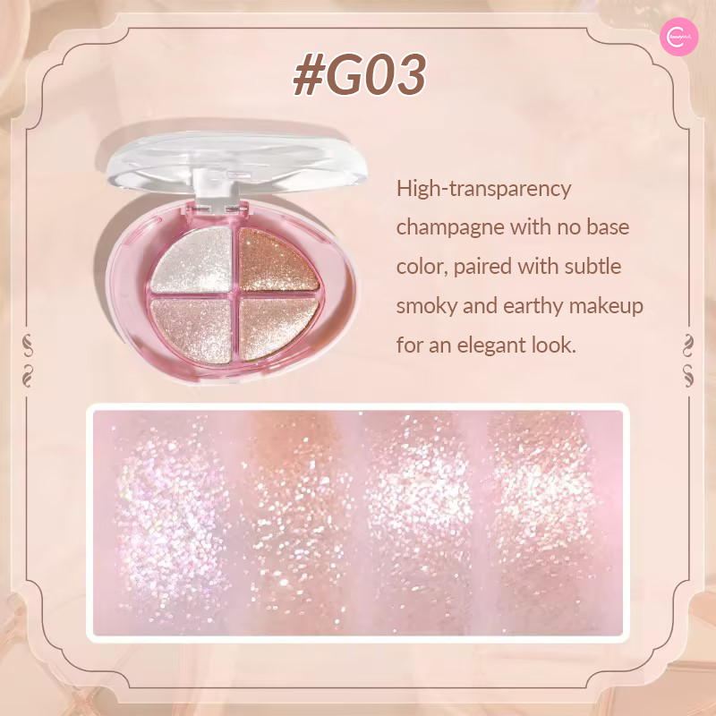 GOGOTALES 4-Color Eyeshadow Palette - Long Lasting, Highly Pigmented Makeup for Day & Night Looks - Perfect for Parties, Weddings & Everyday Wear