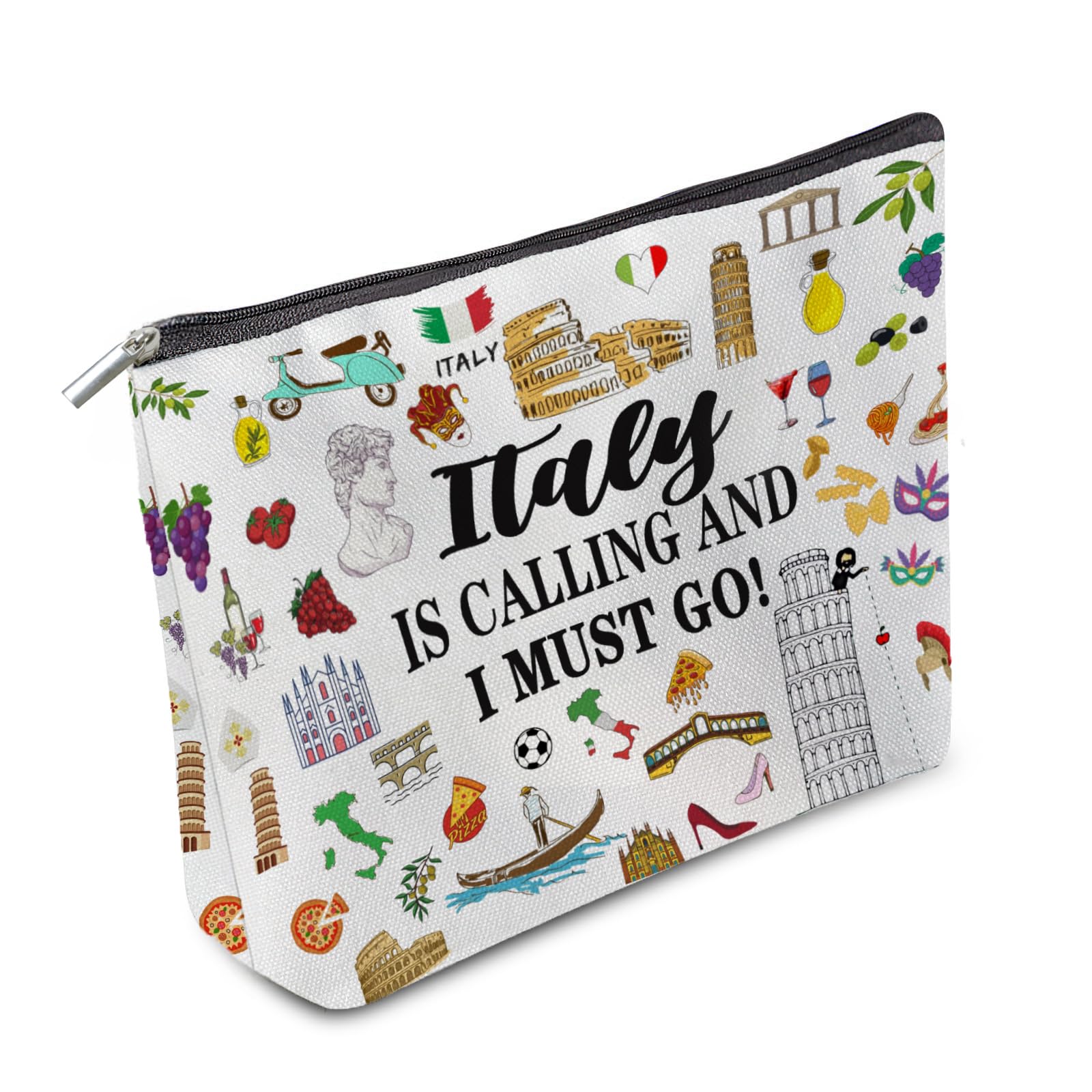 Italy Travel Makeup Bag - Rome Themed Cosmetic Pouch for Besties & Travel Lovers | Perfect Toiletry Organizer for Italy Trips
