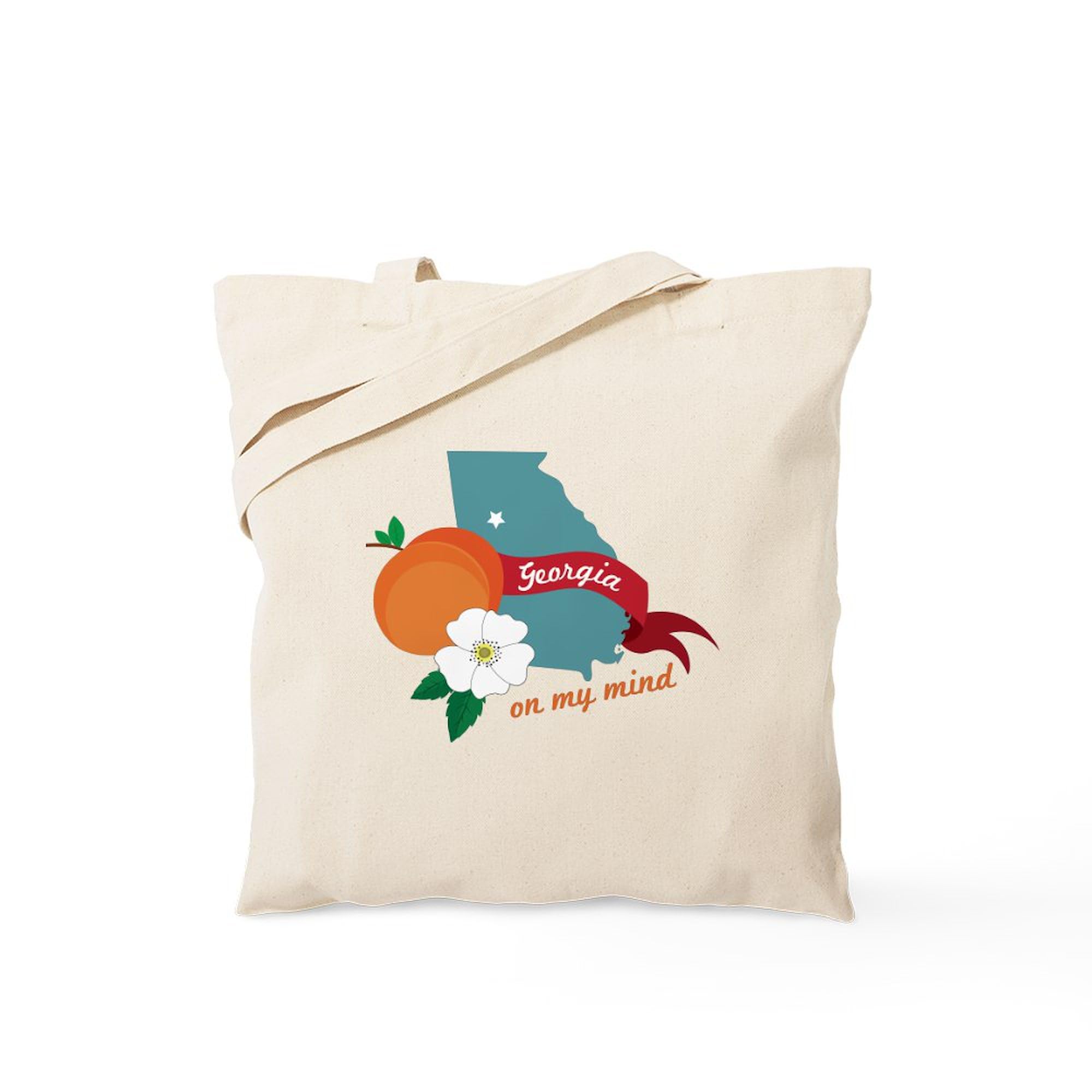 Georgia On My Mind Tote Bag - Natural Canvas Reusable Shopping Bag for Groceries, Beach & Everyday Use | Eco-Friendly Cotton Tote with Unique Design
