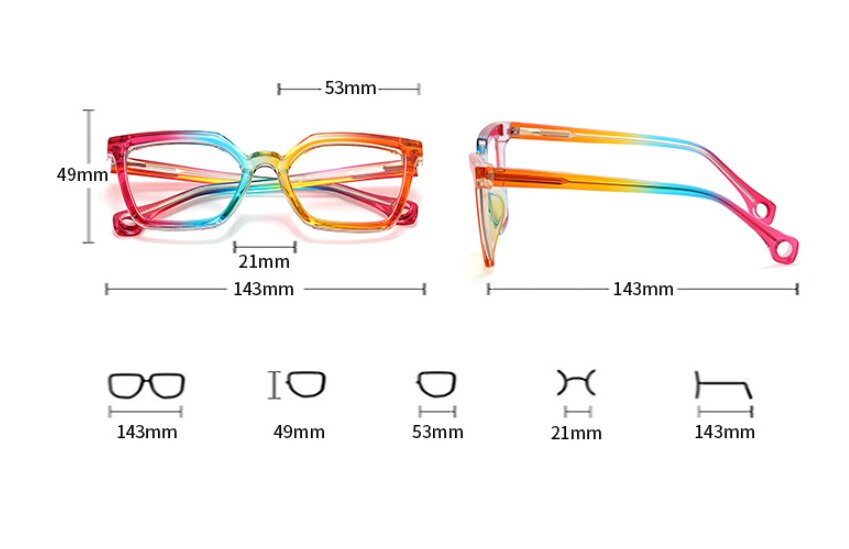 CCspace Women's Full Rim Square Cat Eye Titanium Eyeglasses Frame - Lightweight & Durable TR90 Material - Perfect for Office, Reading & Fashion Accessories