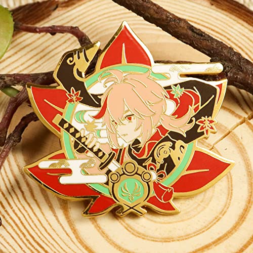 Genshin Impact Hu Tao Enamel Brooch Pin - Anime Cosplay Accessory for Fans, Women & Girls - Perfect for Conventions, Cosplay, Gifts & Collectibles