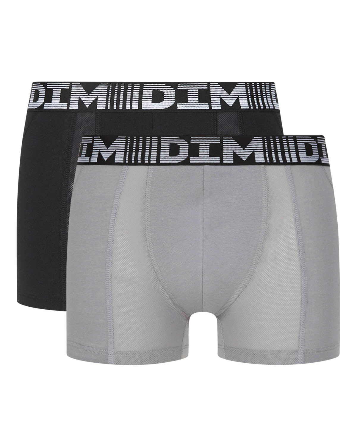 2 Pack Men's Breathable Boxer Briefs - Black & Pearl Gray - 3D Flex Air Technology for All-Day Comfort | Perfect for Workout, Travel & Daily Wear