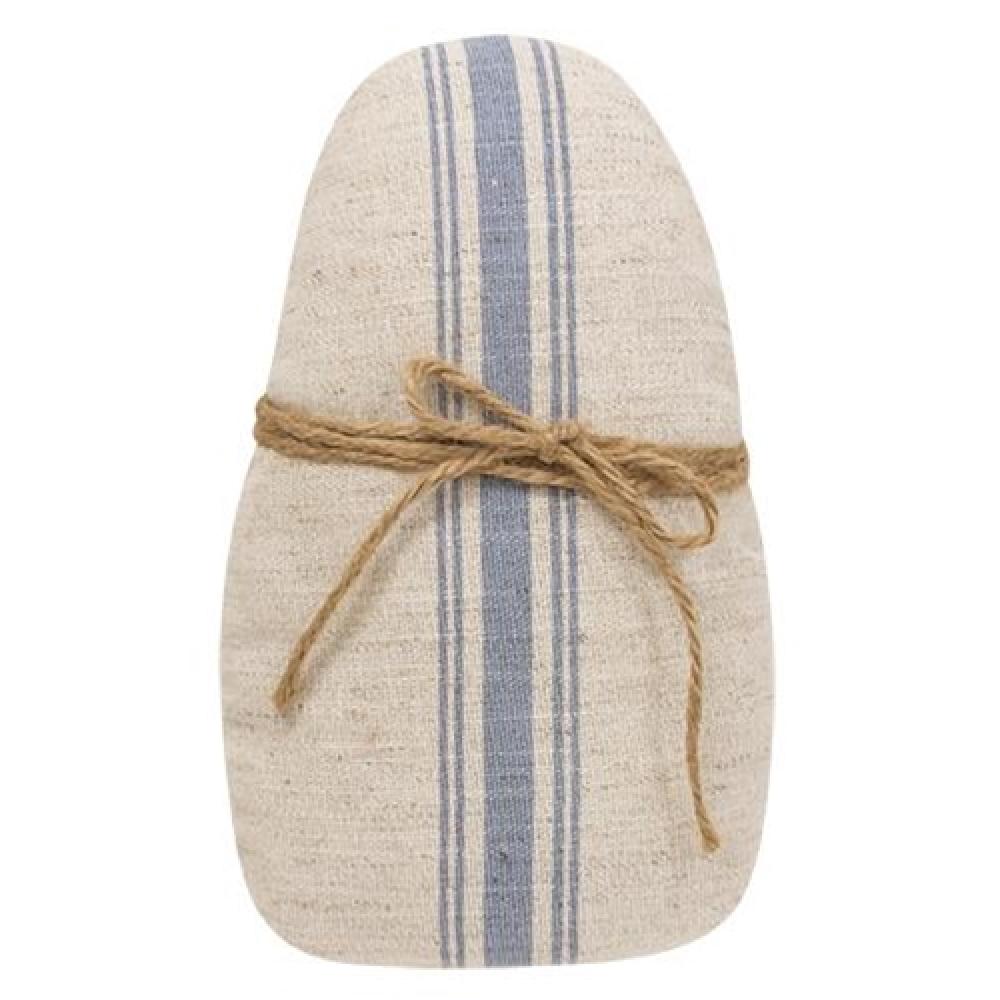 Large Feed Sack Egg with Jute Bow - Rustic Farmhouse Decor for Easter, Spring Centerpiece, or Country Wedding Table Setting