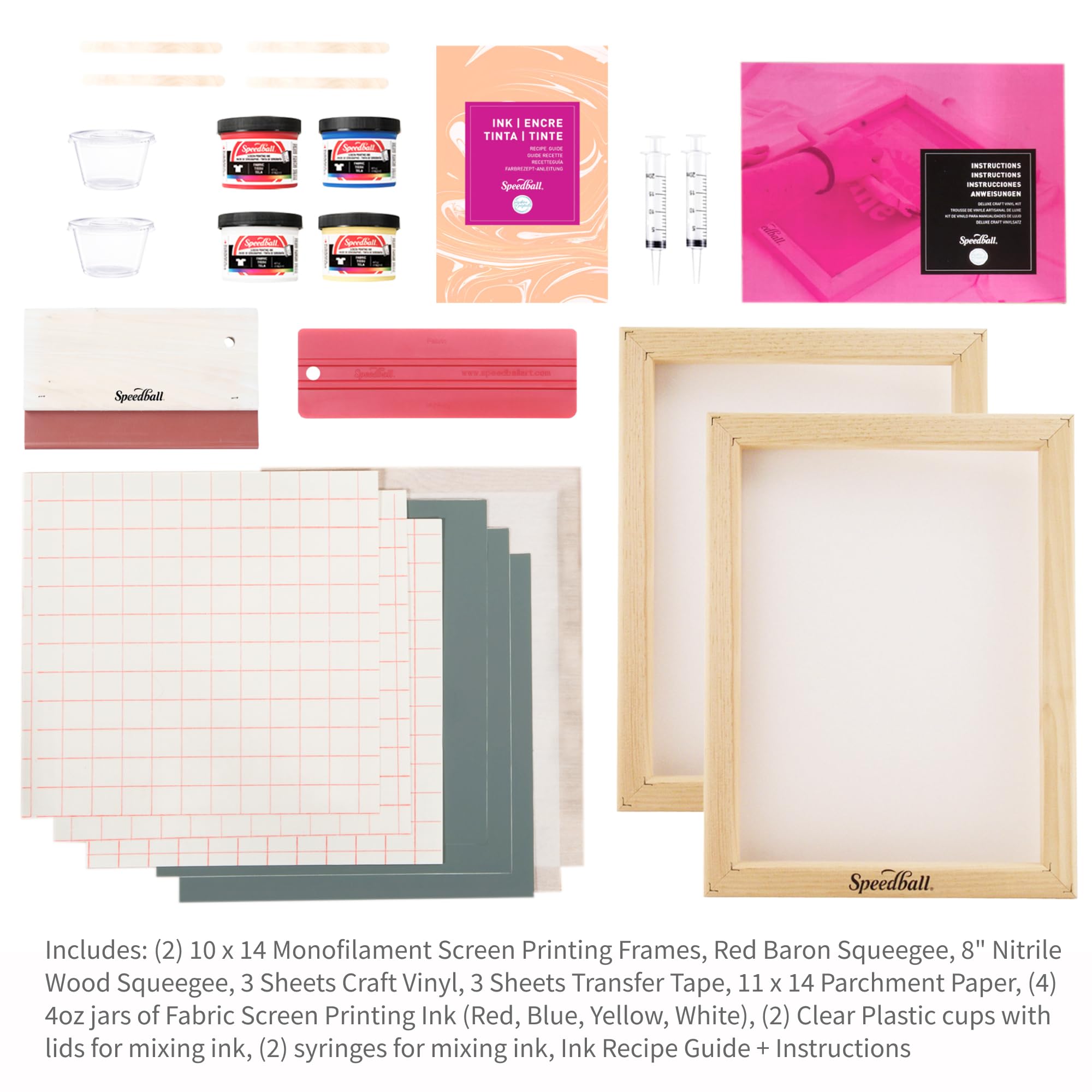 Speedball Deluxe Screen Printing Kit for T-Shirts & Home Decor - Vinyl Craft Kit Compatible with Cutting Machines - DIY Custom Apparel & Wall Art Projects
