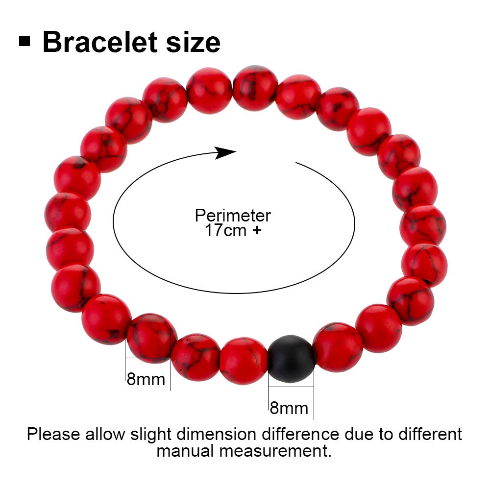 MJartoria Adjustable Beaded BFF Bracelets for 2 - Handmade Natural Stone Matching Friendship Bracelets for Women, Couples | Best Friend Gifts, Anniversary Present, Sister Jewelry for Special Occasions