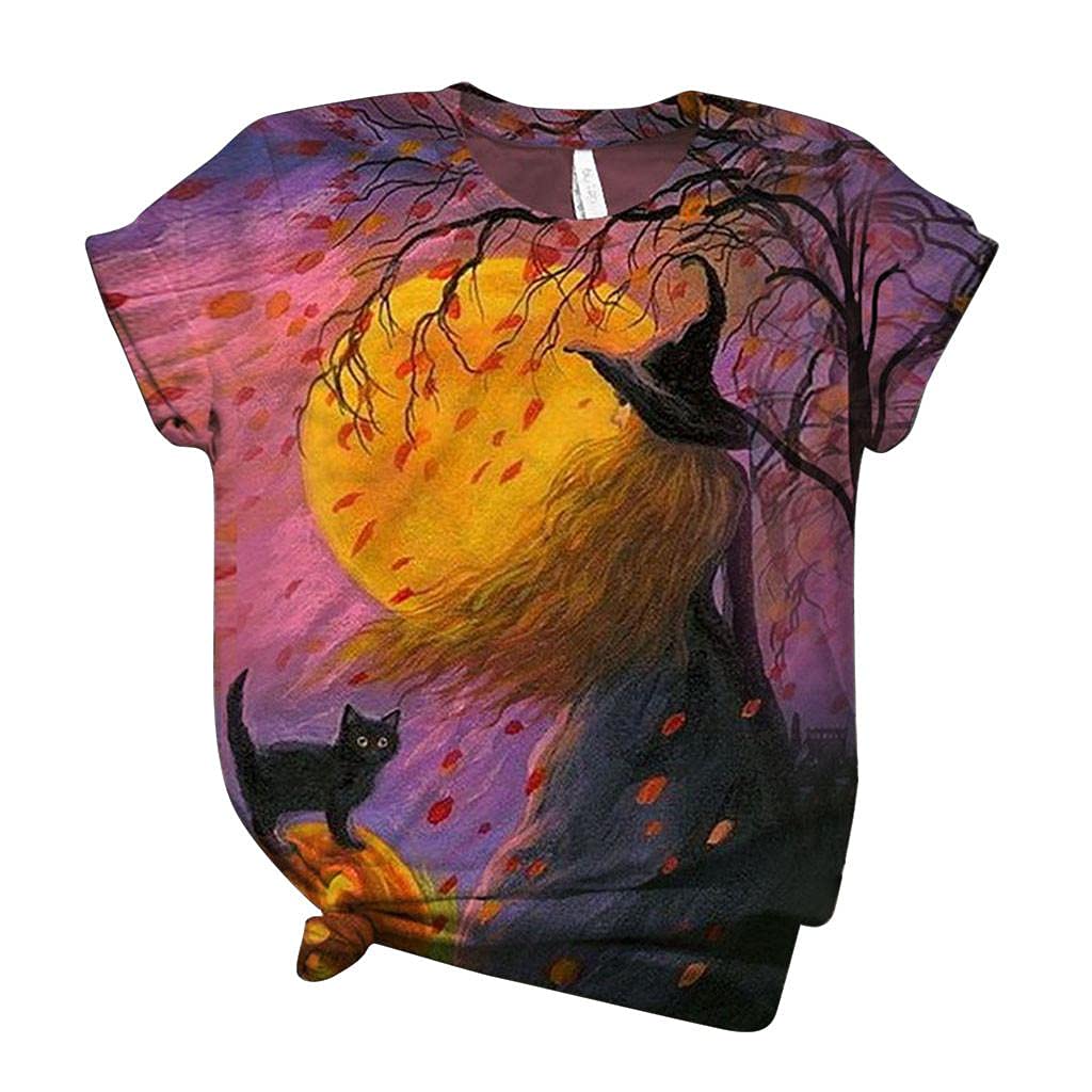 Women's Summer Short Sleeve Casual T-Shirt - Funny Dandelion Printed Cute Graphic Tunic Blouse | AODONG | Perfect for Casual Outings, Beach Vacations & Everyday Wear