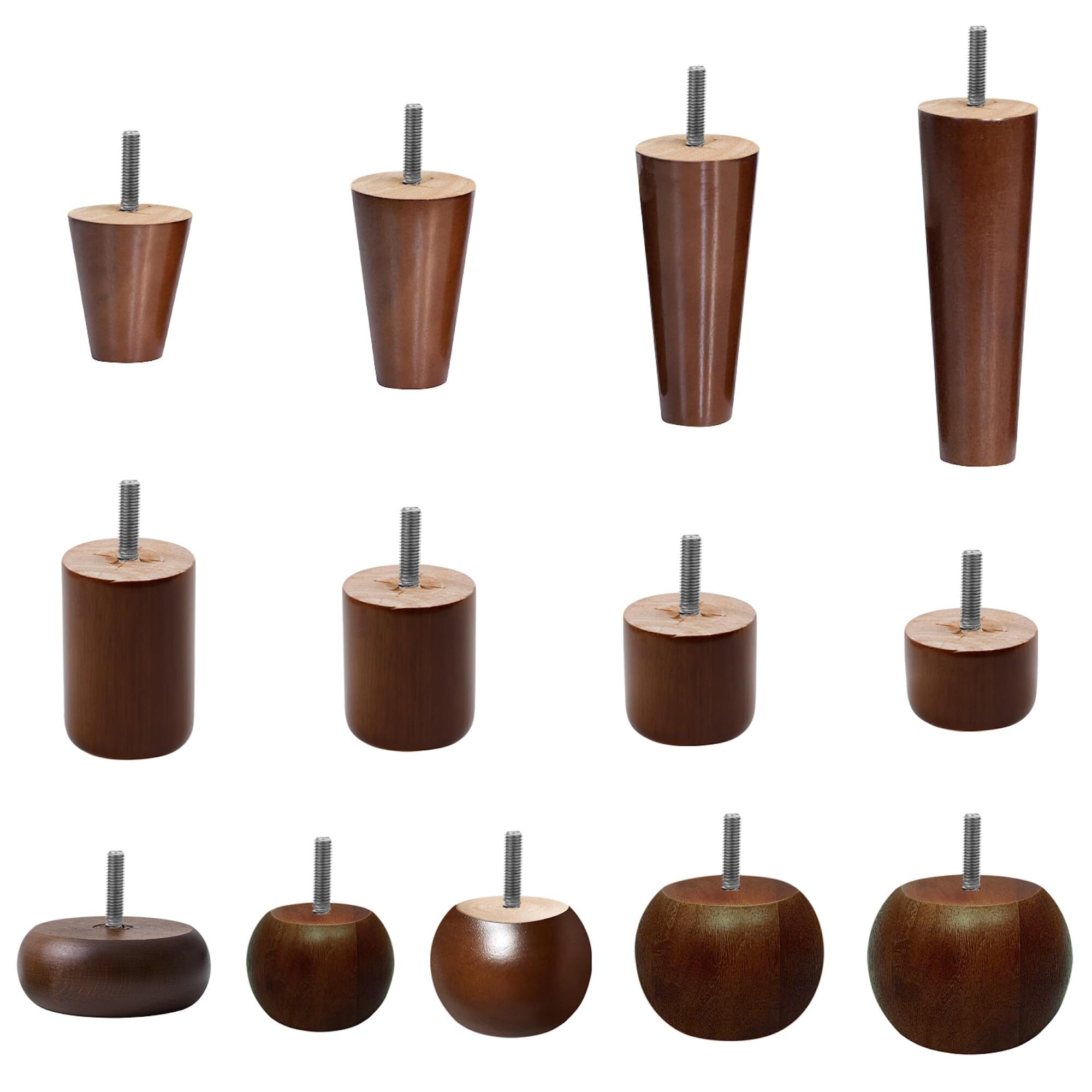 TENDEEVOLUTION Wooden Furniture Legs - Various Sizes & Styles for Sofas, Chairs, Beds, Coffee Tables, Bed Risers, and Recliners (Conical, 10cm Height) - Perfect for Home Decor, DIY Projects, and Furniture Upgrades