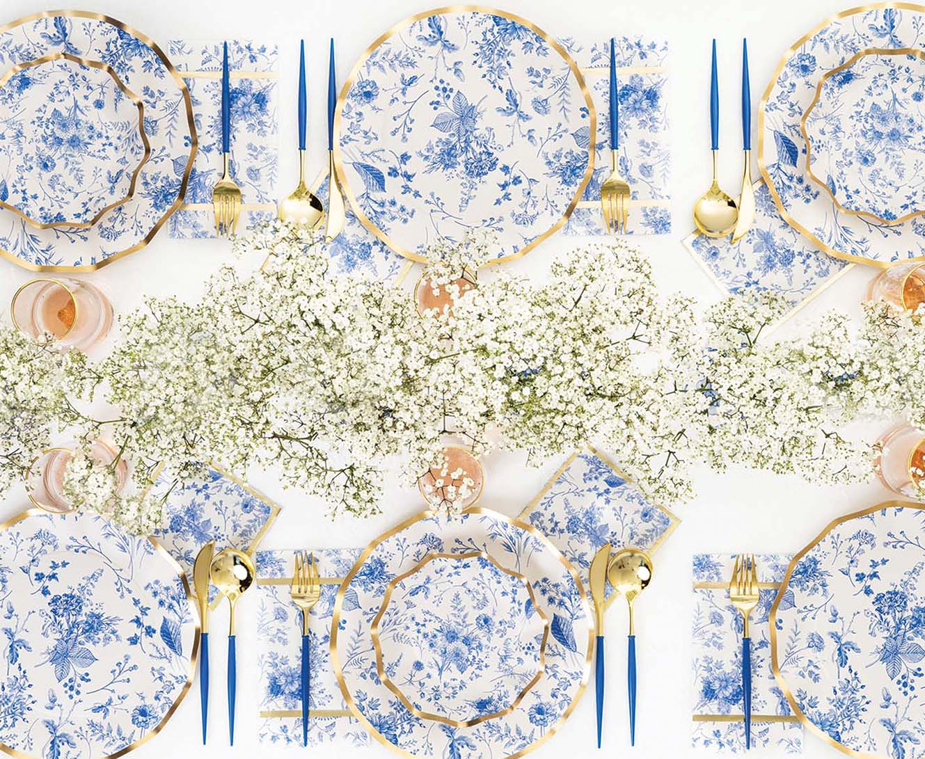 Premium Blue & Gold Plastic Cutlery Set - 36 Pieces (Service for 12) - Perfect for Parties, Picnics, BBQs & Catering Events