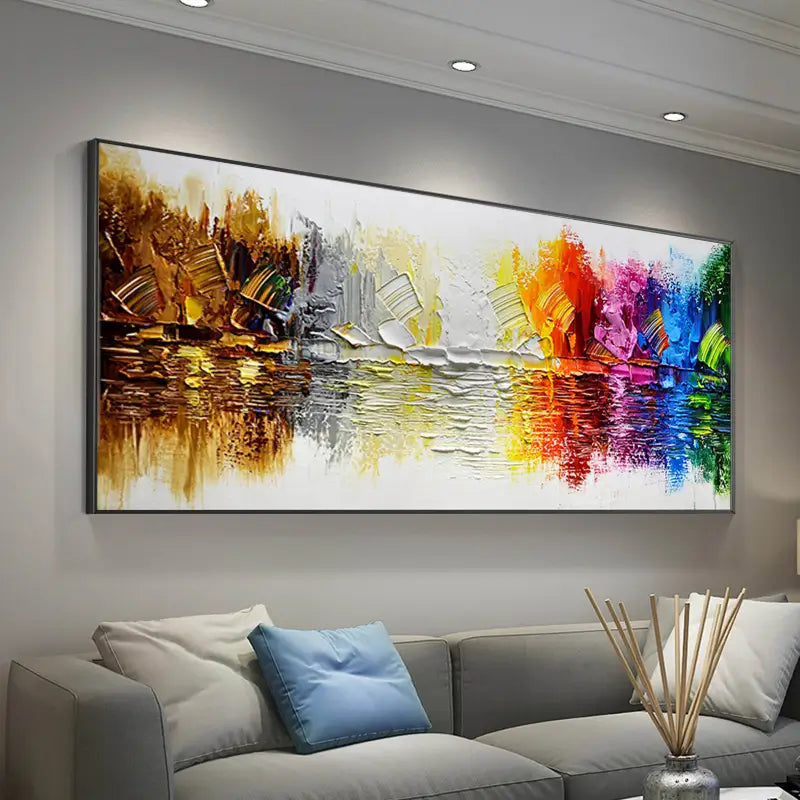 Abstract Painting #AB 004 - Modern Wall Art for Living Room, Bedroom & Office Decor - Handmade Canvas Artwork for Home & Commercial Spaces