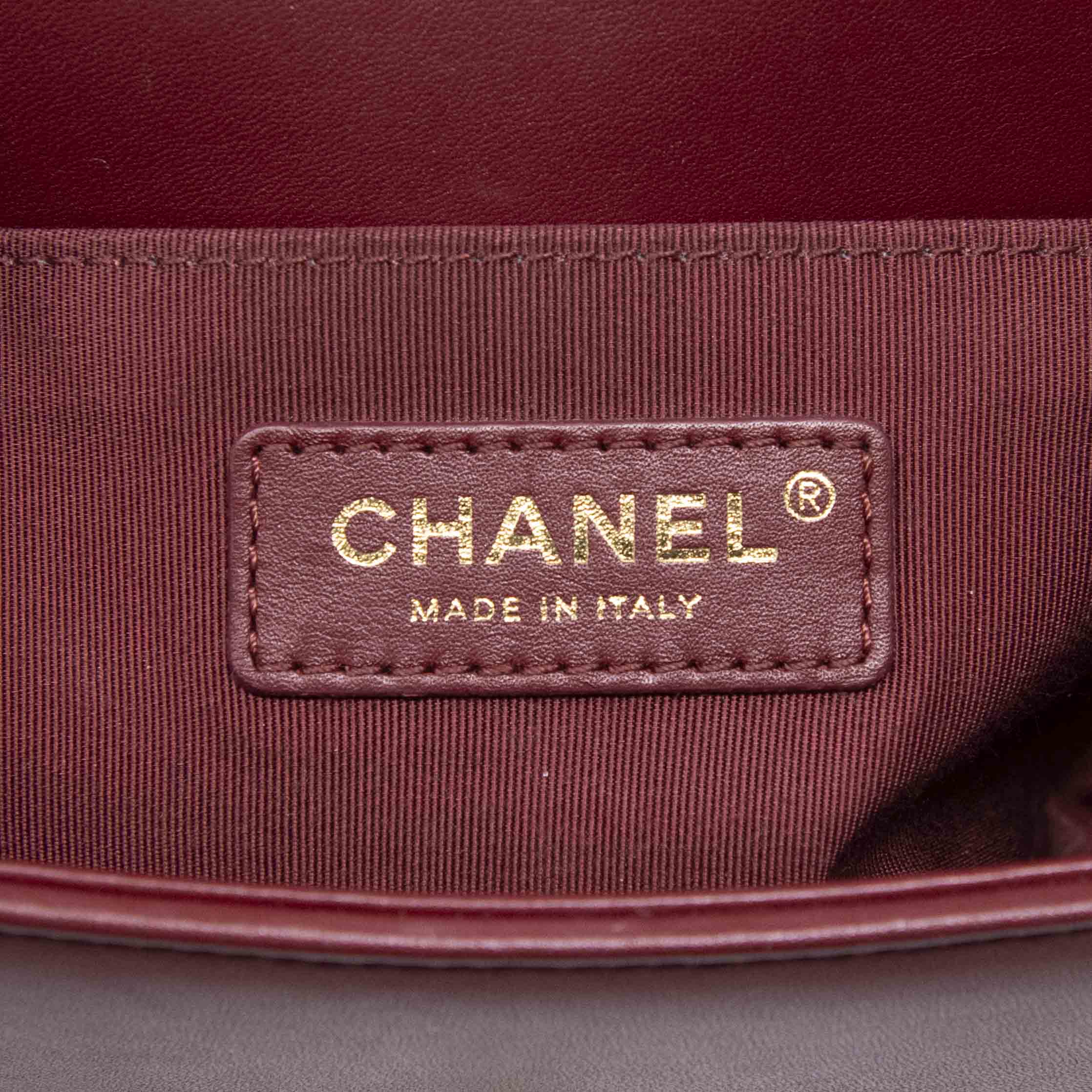 Chanel Burgundy Small Boy Bag - Luxury Leather Crossbody Handbag for Women | Perfect for Parties, Dates & Evening Events