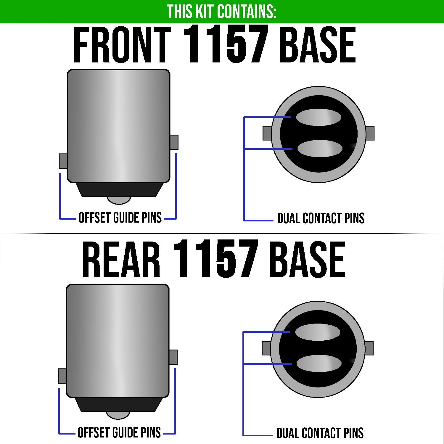 Harley Davidson LED Turn Signal Kit - Front & Rear 1157 Bulbs with Bright White Running Lights & Strobing Brake Lights | Smoked Lens | Motorcycle Safety & Customization Accessories | Day & Night Riding