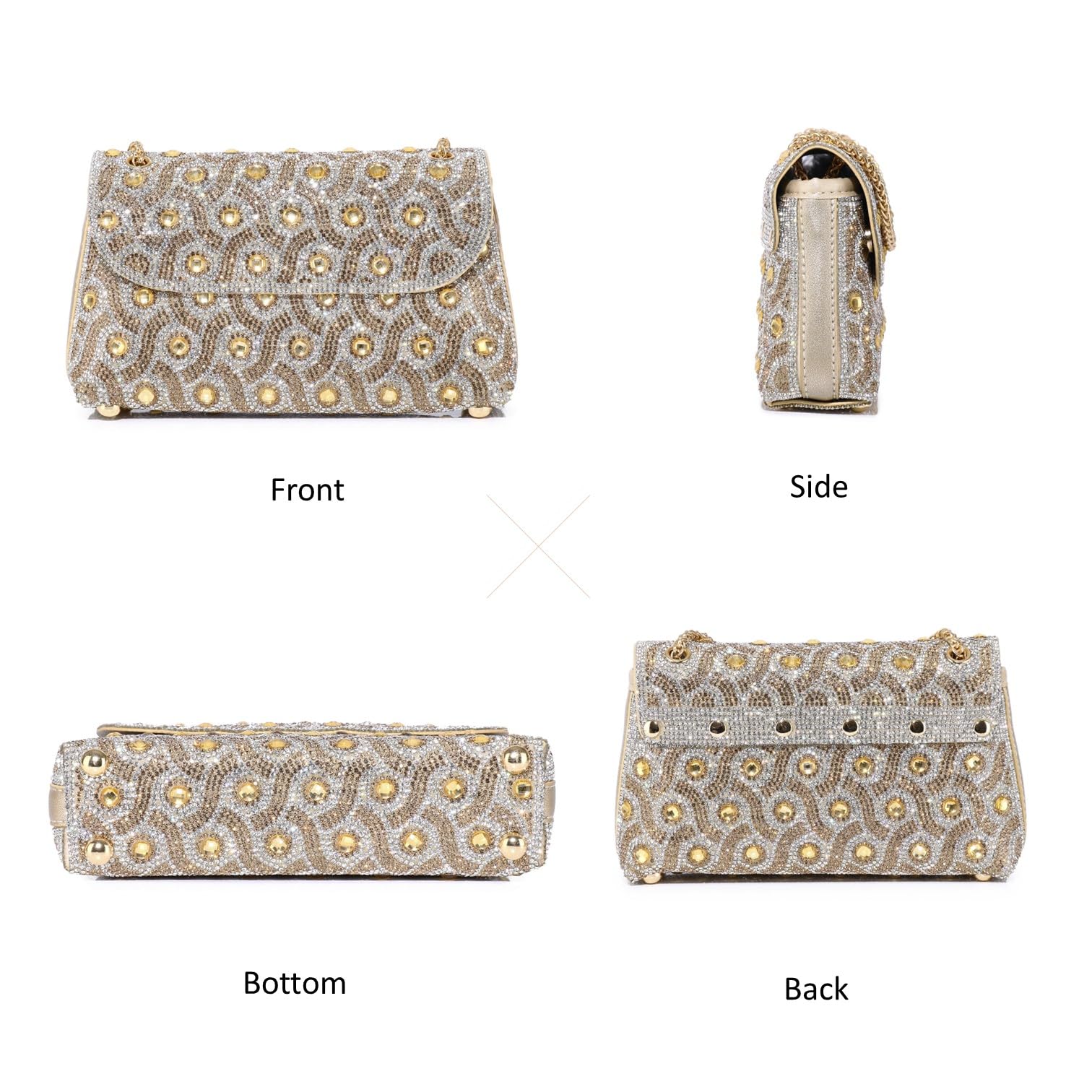 Sparkling Crystal Evening Shoulder Bag for Women - Elegant Crossbody Clutch Purse for Cocktail, Prom, Party & Wedding | Perfect for Date Nights, Formal Events & Special Occasions
