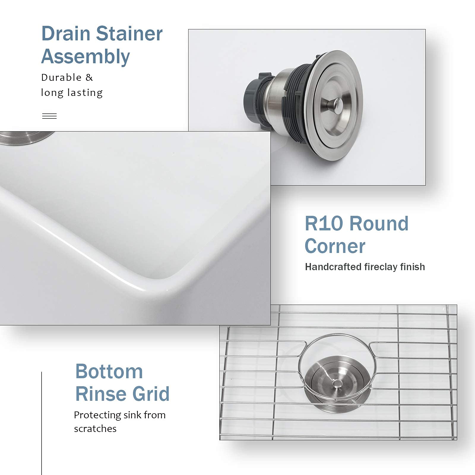 32x20 Inch White Farmhouse Kitchen Sink - GhomeG Double Bowl 50/50 Apron-Front Porcelain Ceramic Fireclay Sink (32x20x9 Inch) - Perfect for Rustic Kitchens, Country Homes & Modern Farmhouse Decor