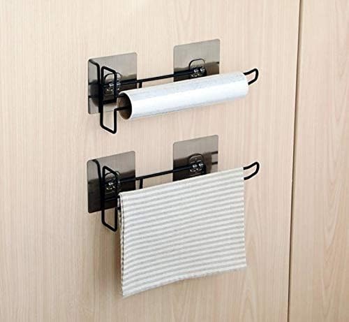 Self Adhesive Wall Mount Multi-Functional Kitchen Organizer - Holds Towels, Tissues & Wine Glasses - Space-Saving Storage for Kitchen, Bathroom, Toilet, Under Cabinet, Garage & Pantry - Perfect for Small Spaces & Home Organization (Pack of 1)