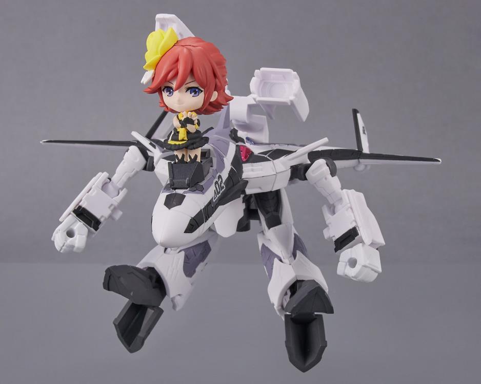 Bandai Tiny Session Macross Frontier VF-31F Siegfried & Kaname Buccaneer Action Figure Set - Messer Ihlefeld Ver. | Collectible Anime Model Kit for Display & Play | Perfect for Anime Fans & Model Enthusiasts