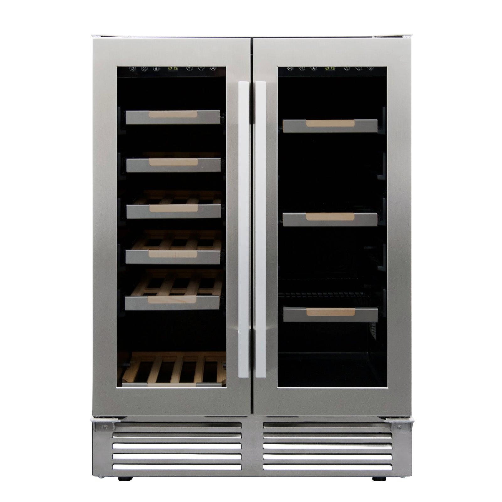 Avanti Elite WBE1956Z3S Stainless Steel Side by Side Wine and Beverage Cooler - Holds 19 Bottles & 56 Cans (12 oz) - Perfect for Home Bars, Restaurants, and Entertaining Guests