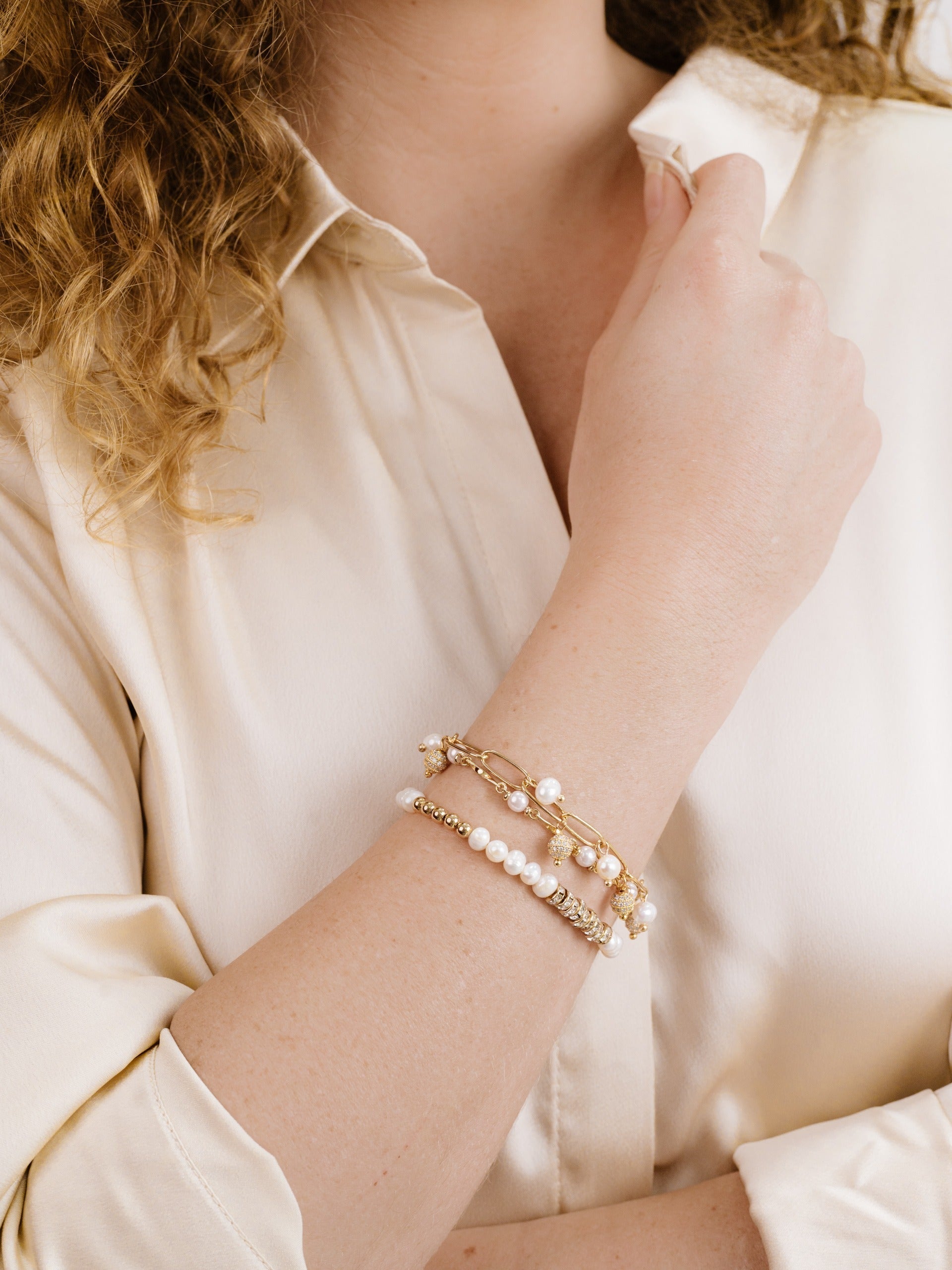 Elegant Pearl Party Bracelet Set of 3 - Dainty Beaded Bracelets for Women, Girls - Perfect for Weddings, Prom, Birthday Gifts & Special Occasions