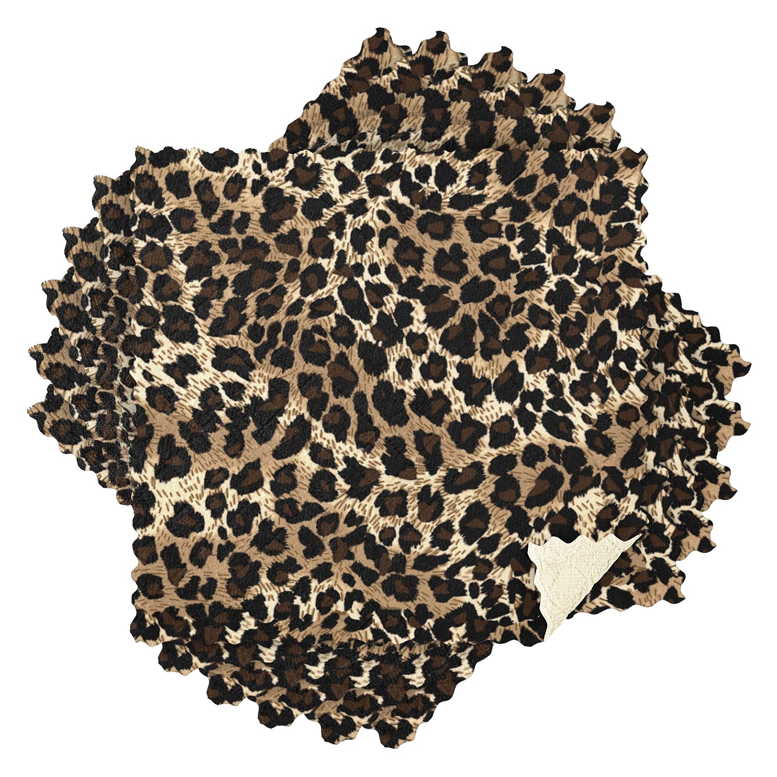ALAZA Leopard Print Kitchen Towels - Super Soft & Absorbent, Set of 6 for Dish Drying & Cleaning