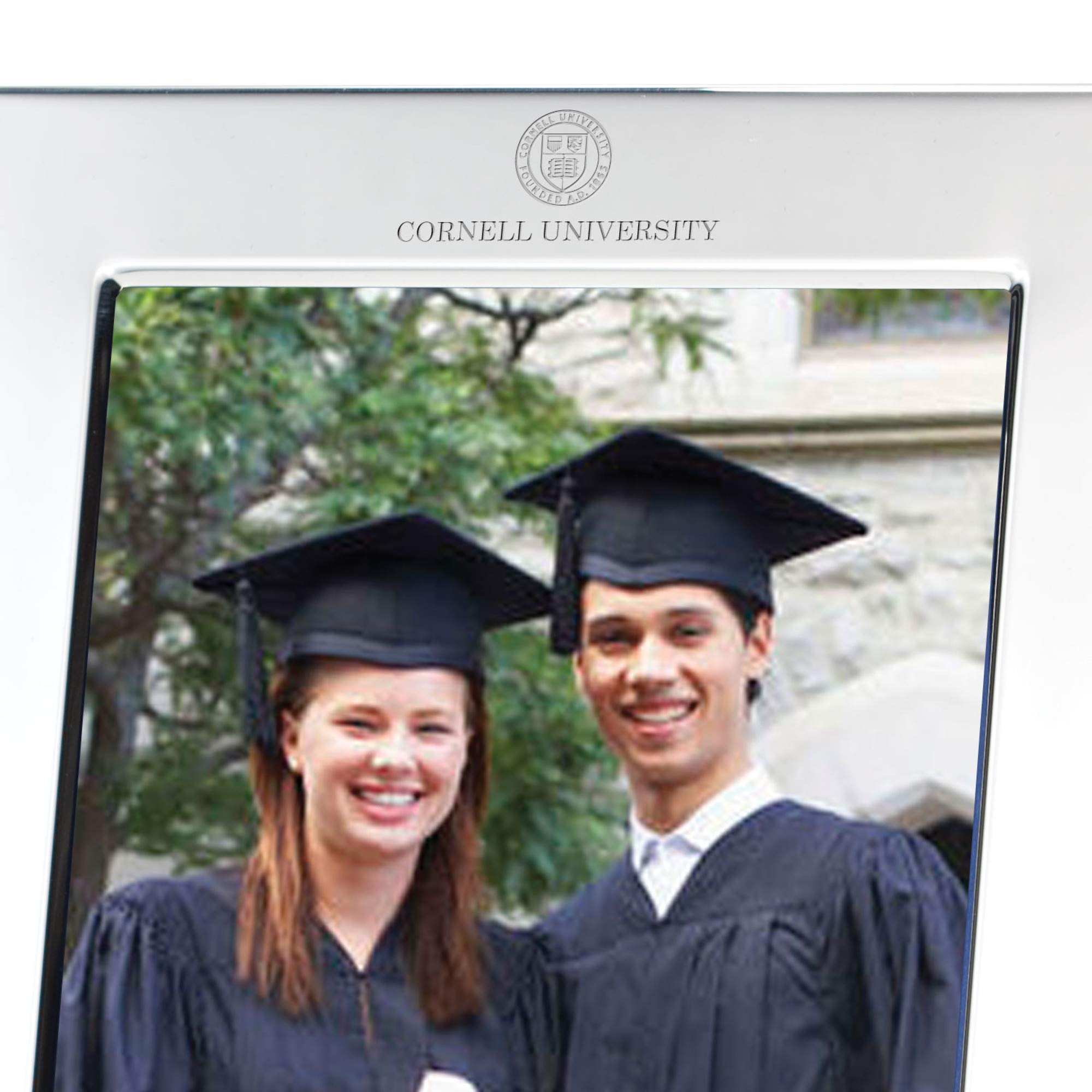 M. LA HART Cornell Polished Pewter 5x7 Picture Frame - Elegant Silver Photo Display for Home & Office Decor, Perfect for Weddings, Graduations, and Family Memories