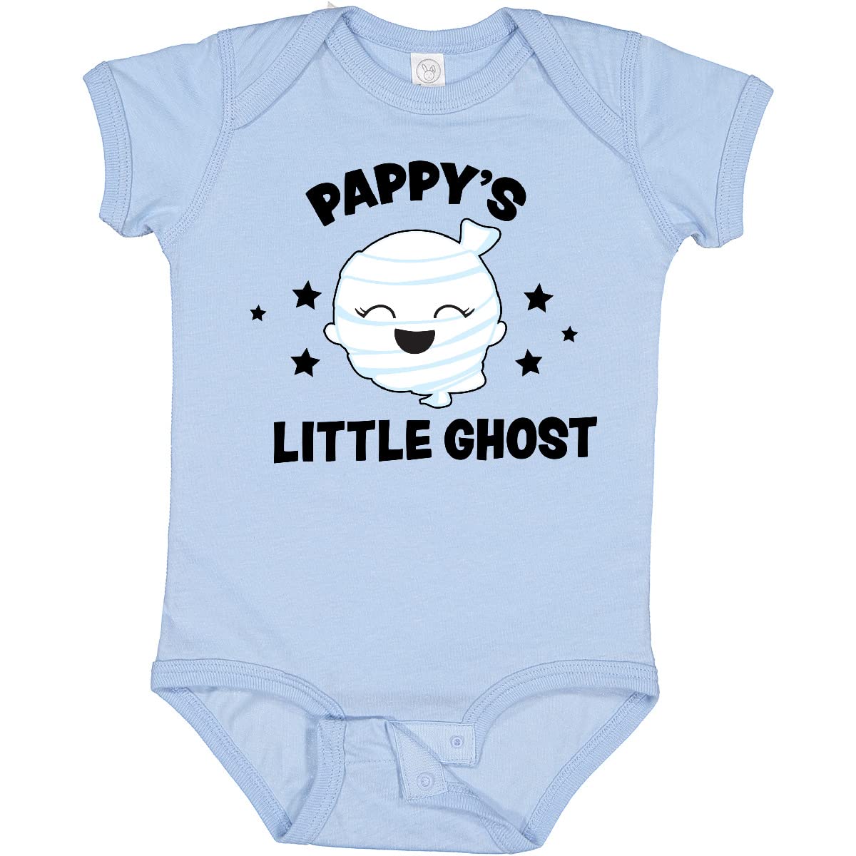 Inktastic Cute Pappy's Little Ghost with Stars Baby Bodysuit - Soft Cotton Onesie for Newborns & Infants - Perfect for Halloween, Baby Showers & Photo Shoots