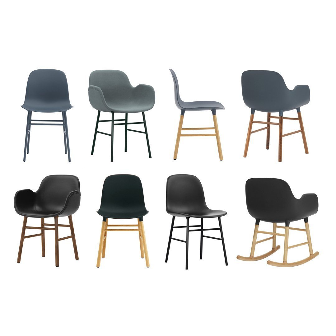 Modern Form Chair with Sturdy Wooden Legs - Perfect for Dining Room, Office, or Living Room Decor