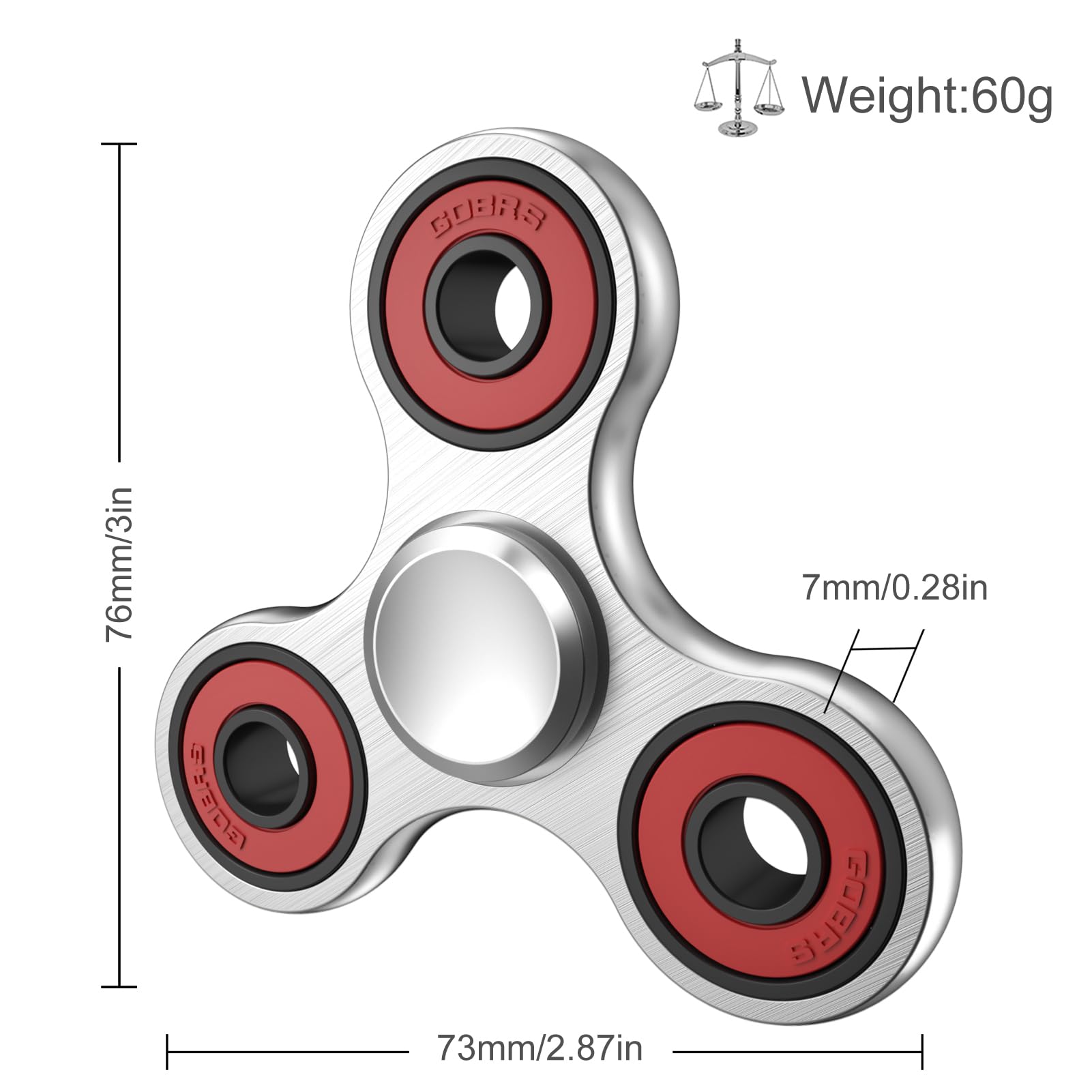 ATESSON Premium Metal Fidget Spinner Toy - High-Speed Durable Bearing for Stress Relief, ADHD & Anxiety Focus - Fun EDC Hand Spinner for Kids & Adults - Perfect for Office, School & Travel Use
