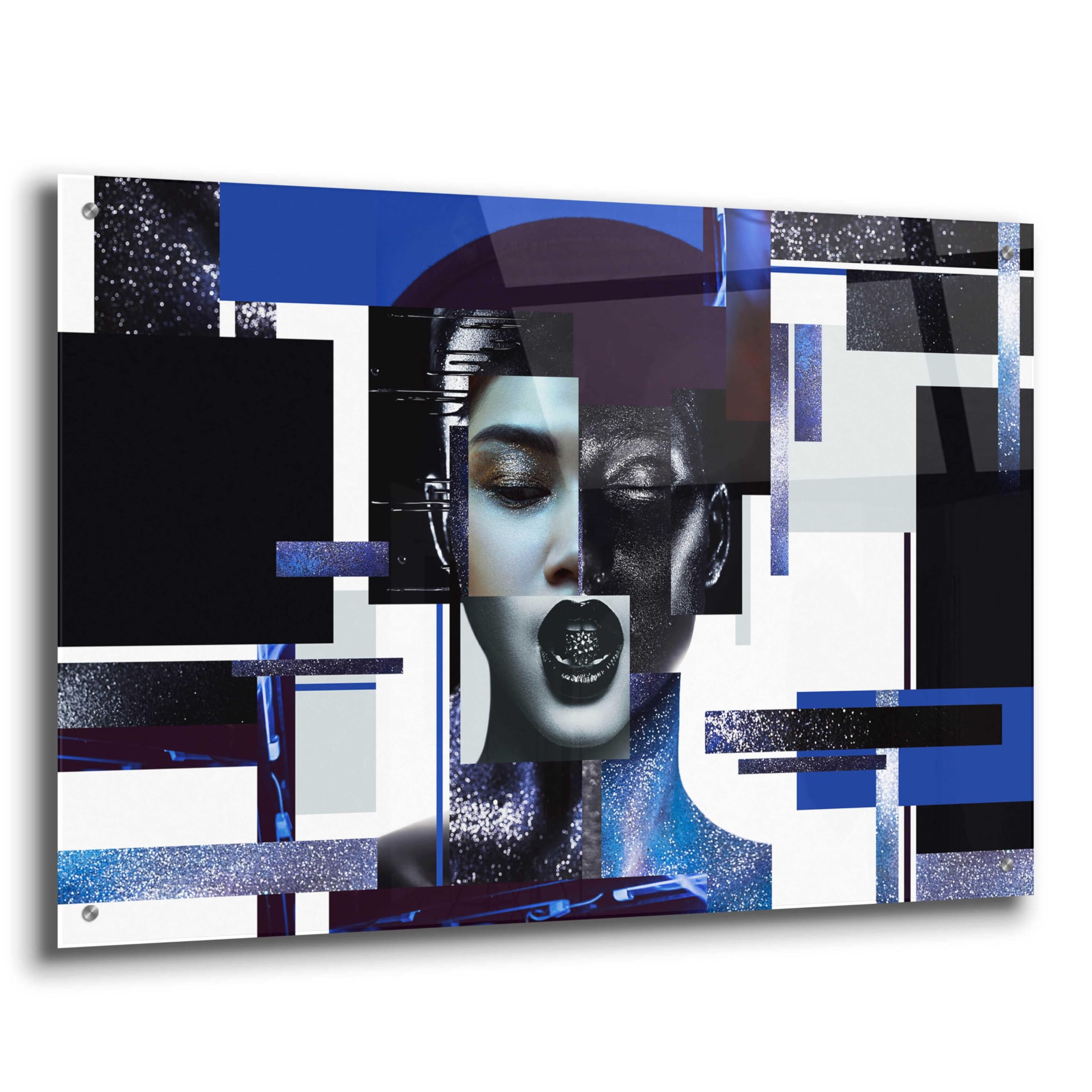 Epic Art 'Deconstructed Beauty' Acrylic Glass Wall Painting - 36x24 Inches Modern Abstract Canvas Art for Living Room, Bedroom & Office Decor