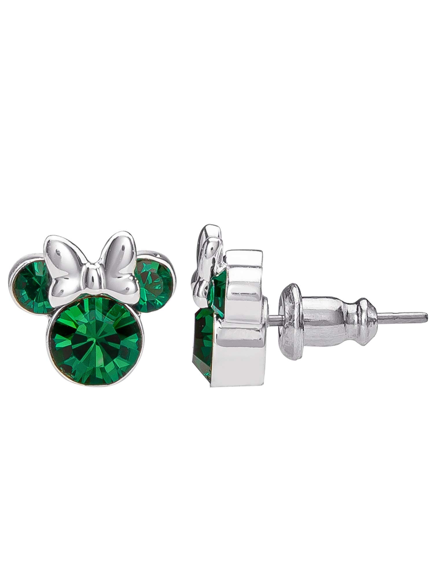 Minnie Mouse Birthstone 925 Sterling Silver Plated Stud Earrings for Women & Teens - Round Cut D/VVS1 Diamond Jewelry - Perfect Gift for Birthday, Christmas & Special Occasions