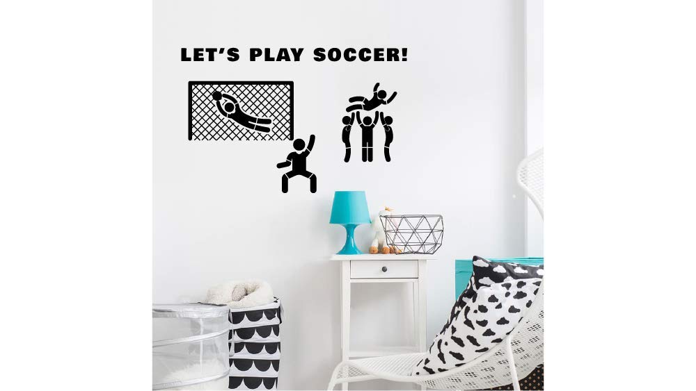 Soccer Team Player Quote Wall Decal - Motivational Athlete Vinyl Sticker for Kids Room, Nursery, Bedroom - 35x40 Inch - Perfect for World Cup Fans & Sports Themed Decor
