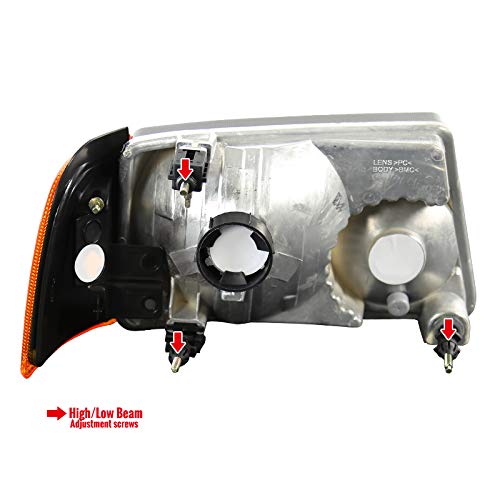 01-11 Ford Ranger Pickup Truck Smoke Headlight & Amber Corner Lamps Pair - Durable Replacement Headlights for Off-Road & Night Driving