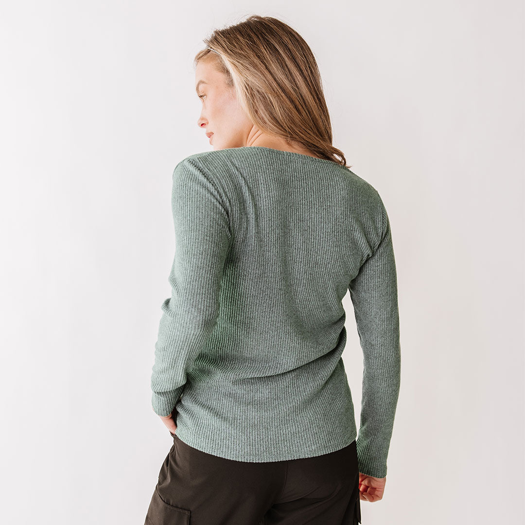 Sydney Henley Shirt for Men - Dusty Green Casual Button-Up Shirt for Everyday Wear | Perfect for Office, Date Night & Outdoor Activities