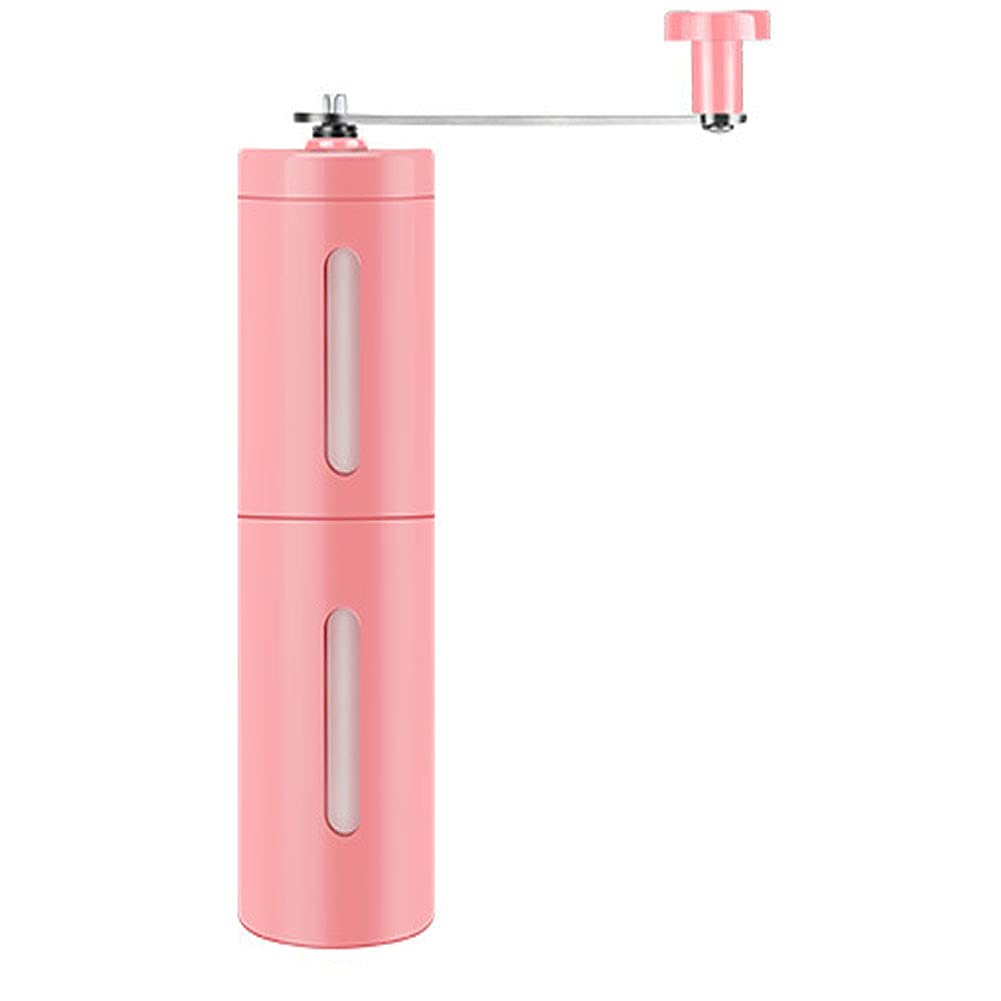 Manual Coffee Grinder - Adjustable Conical Burr Mill for Espresso, French Press & Drip Coffee - Pink
