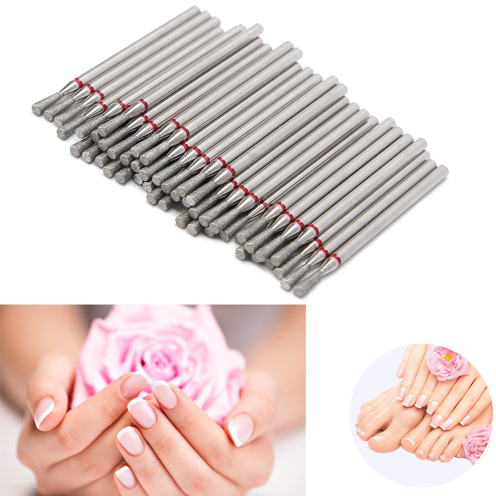 50pcs Inverted Cone Nail Drill Bits Set - Professional Nail Polishing & Grinding Heads for Manicure, Dead Skin Removal & Cuticle Care | Perfect for Nail Art, Salon & Home Use