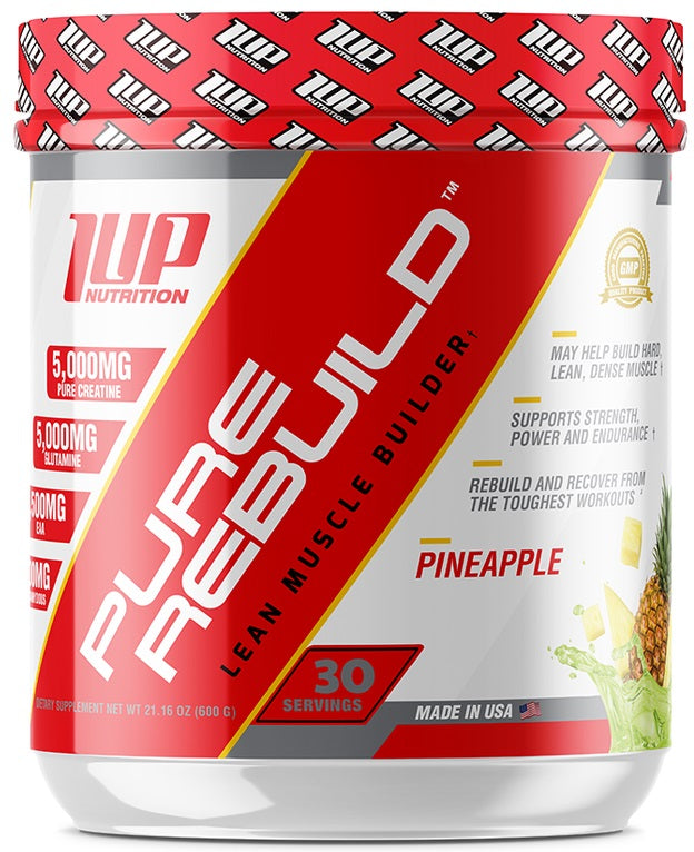 1Up Nutrition Pure Rebuild Recovery Powder - Pineapple Flavor 600g | Post-Workout Muscle Recovery & Hydration Supplement for Athletes & Fitness Enthusiasts