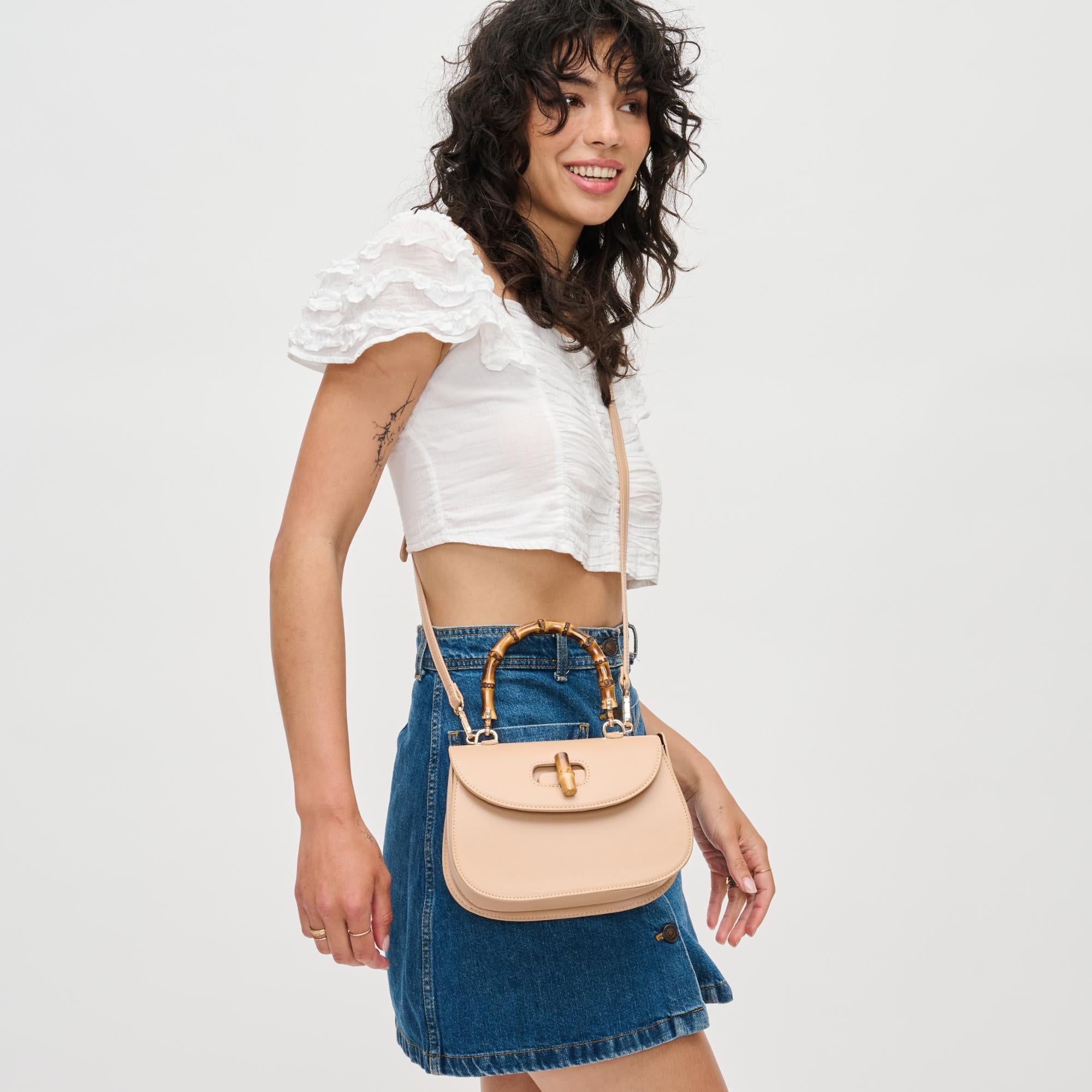 Allison Women's Bamboo Top Handle Crossbody Bag - Stylish & Eco-Friendly Purse for Work, Travel & Everyday Use