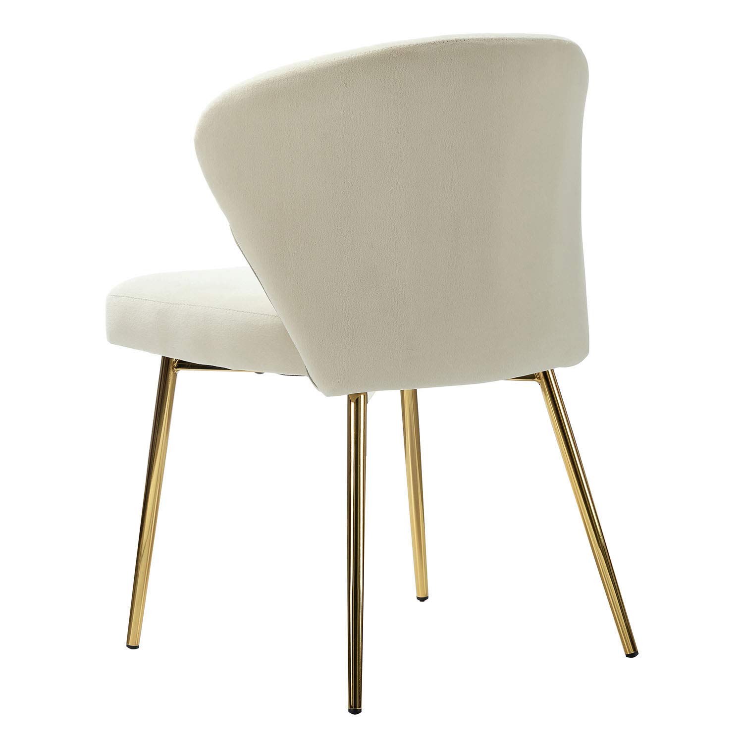 TINA'S HOME Velvet Dining Chairs Set of 2 - Modern Upholstered Side Chairs with Golden Metal Legs, Small Armless Accent Chairs for Living Room, Kitchen, Bedroom & Beauty Salon - Perfect for Dining Sets, Home Decor and Small Space Interior Design
