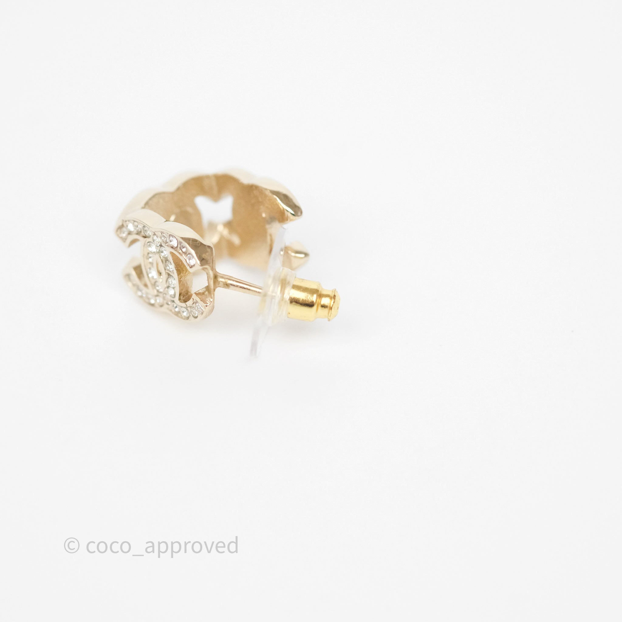 Chanel CC Crystals Square Earrings Gold Tone 23B - Luxury Fashion Jewelry for Women, Perfect for Parties, Weddings & Special Occasions