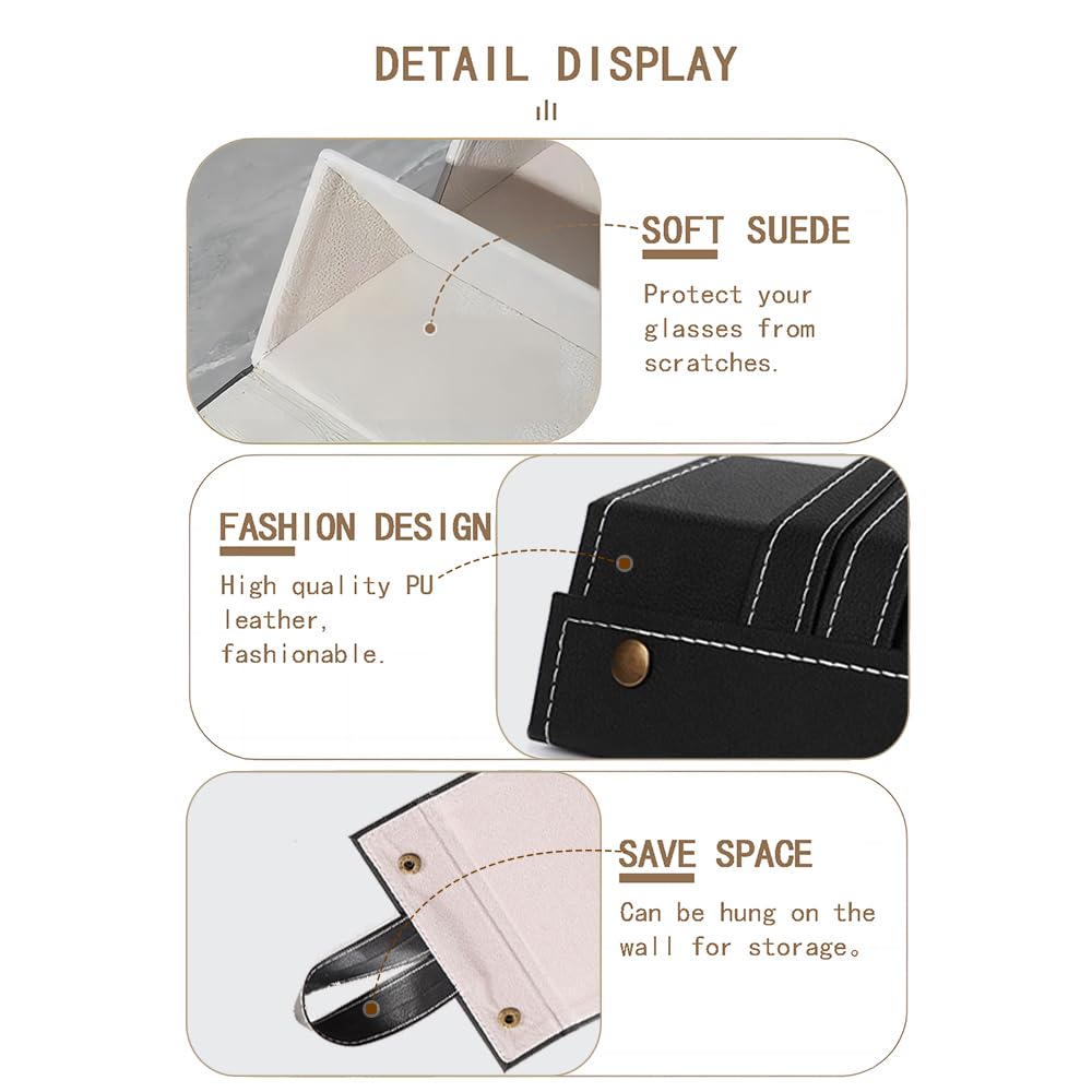 Premium PU Leather Sunglasses Organizer Case – Multi-Slot Eyeglass Storage Box for Home, Office & Travel | Sunglasses & Glasses Display Holder for Men & Women