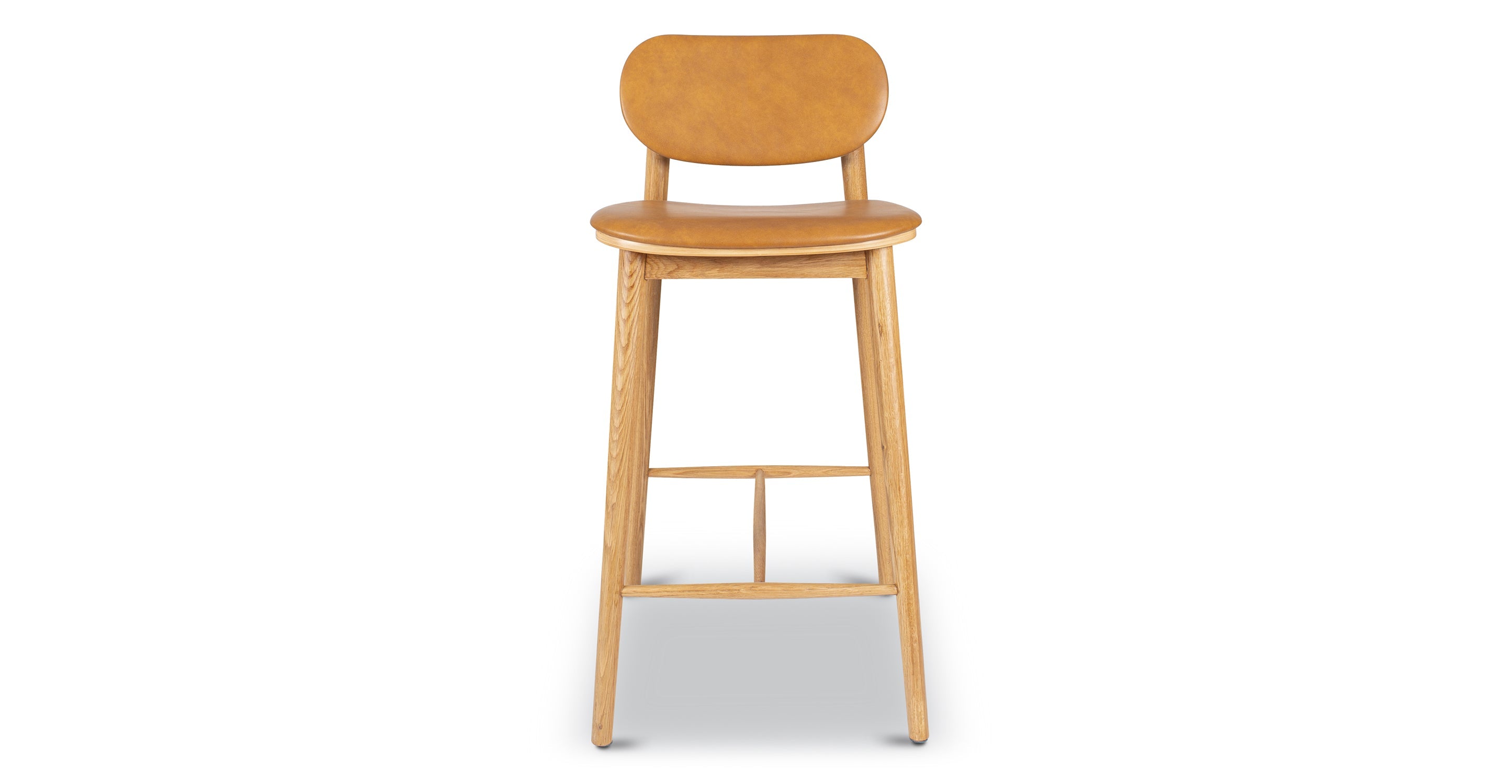 Bonato Leather Counter Stool - Modern Bar Stool with Cushioned Seat, Adjustable Height for Kitchen Island, Breakfast Bar & Home Decor