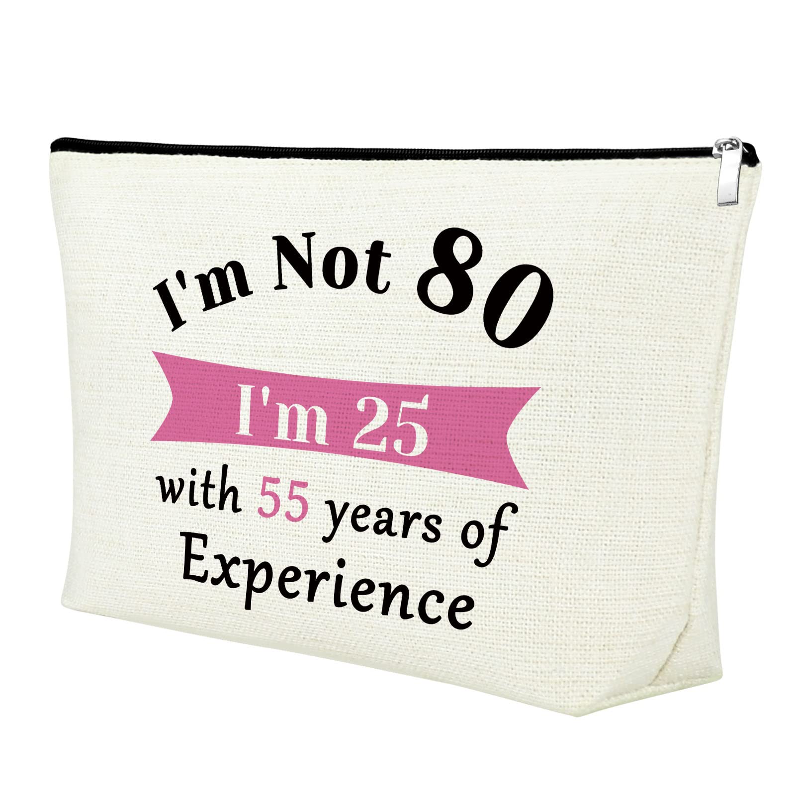 Elegant Makeup Bag for Women - 80th Birthday Gift Idea, Unique Present for Mom, Grandmother Born in 1945 | Perfect for Travel, Cosmetic Storage & Mother's Day (Mxrymvu)